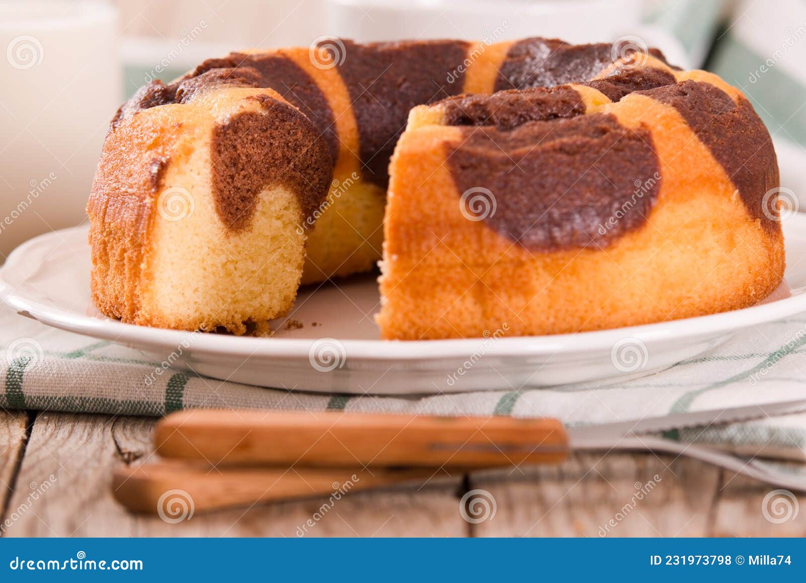Marble Ring Cake with Hazelnuts. Stock Photo Image of hazelnuts, cookie 231973798