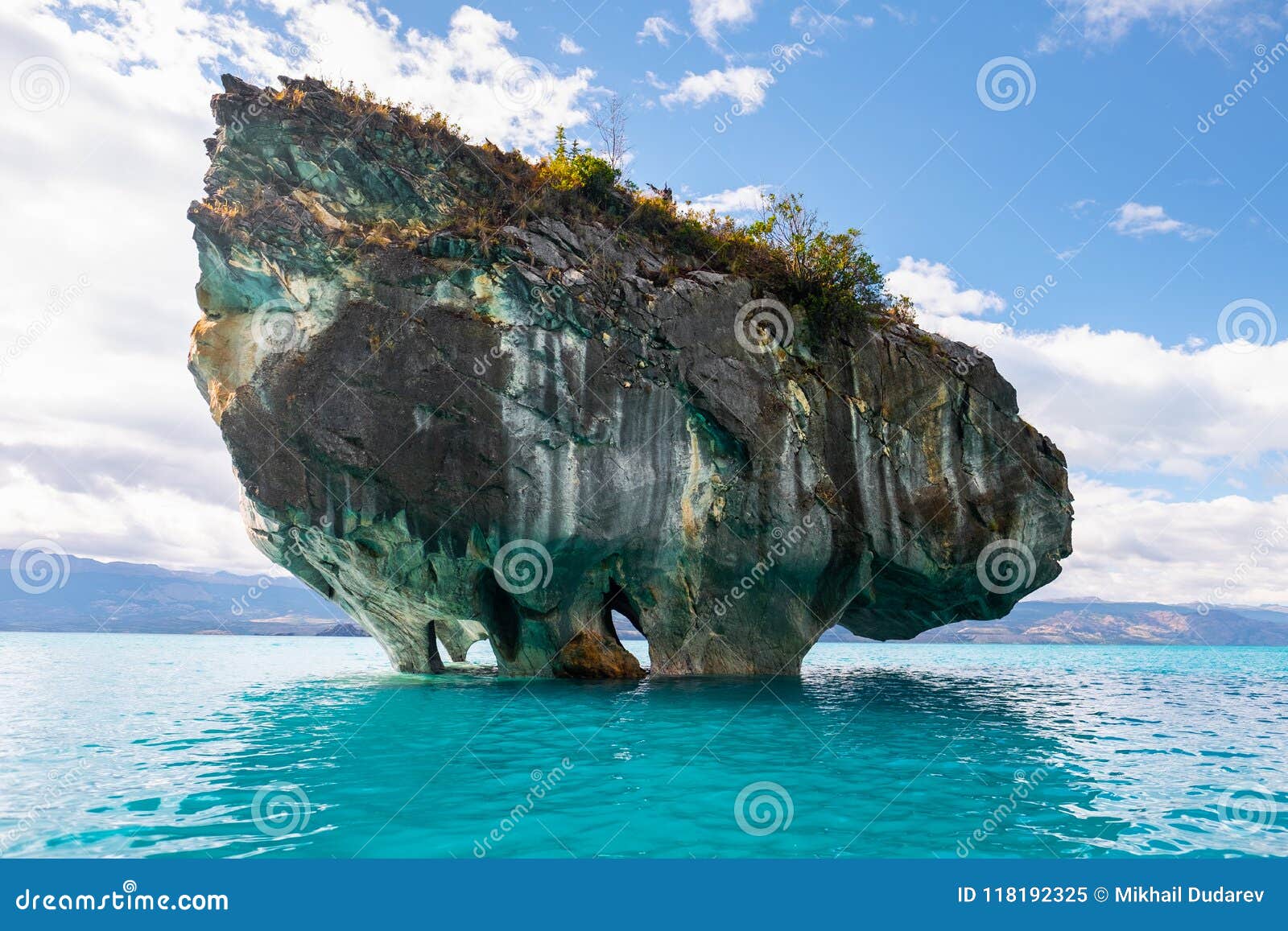 marble rock on the lake of general carrera