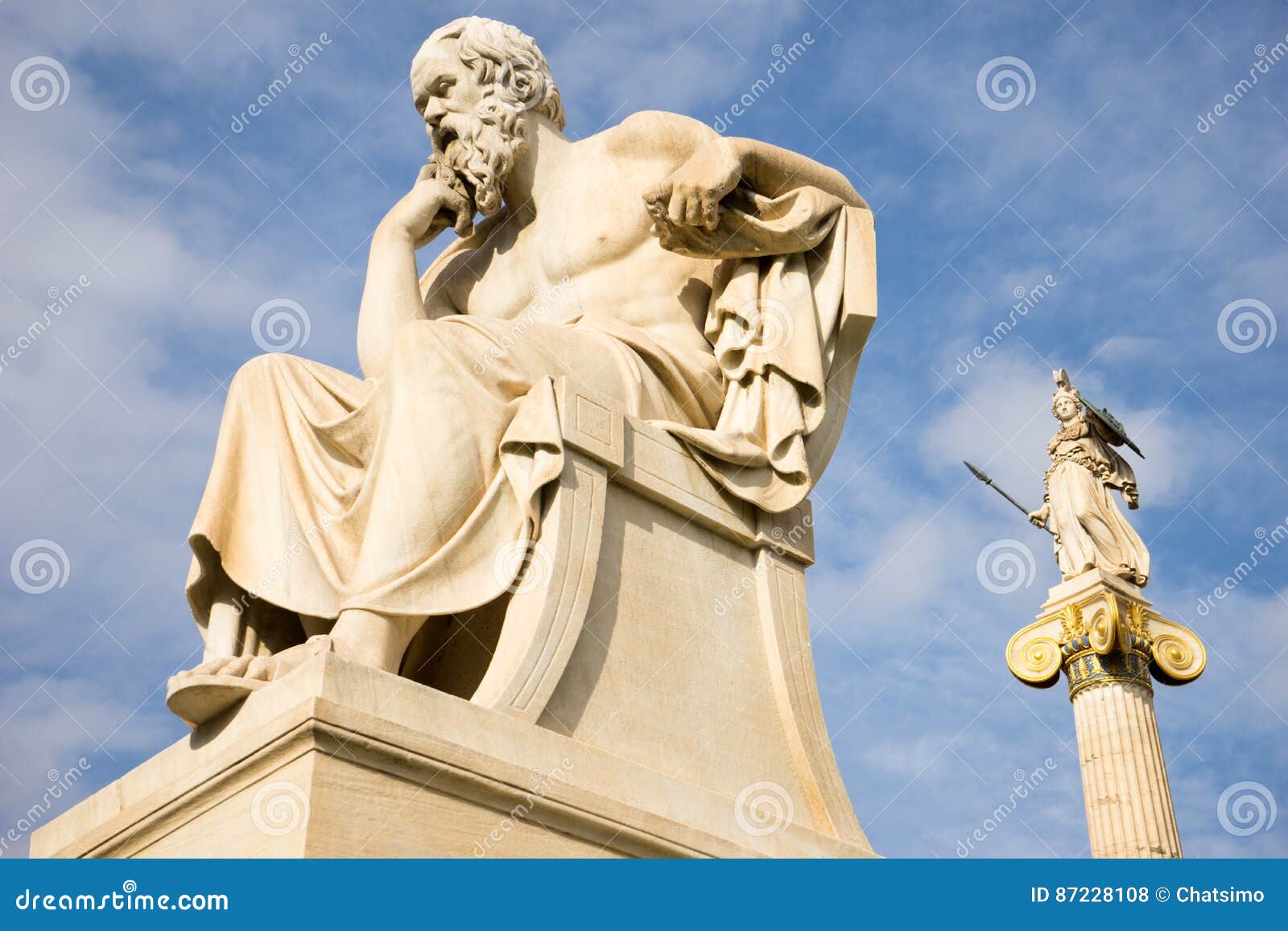 Marble Statue of the Ancient Greek Philosopher Socrates. Stock Photo Image of stone