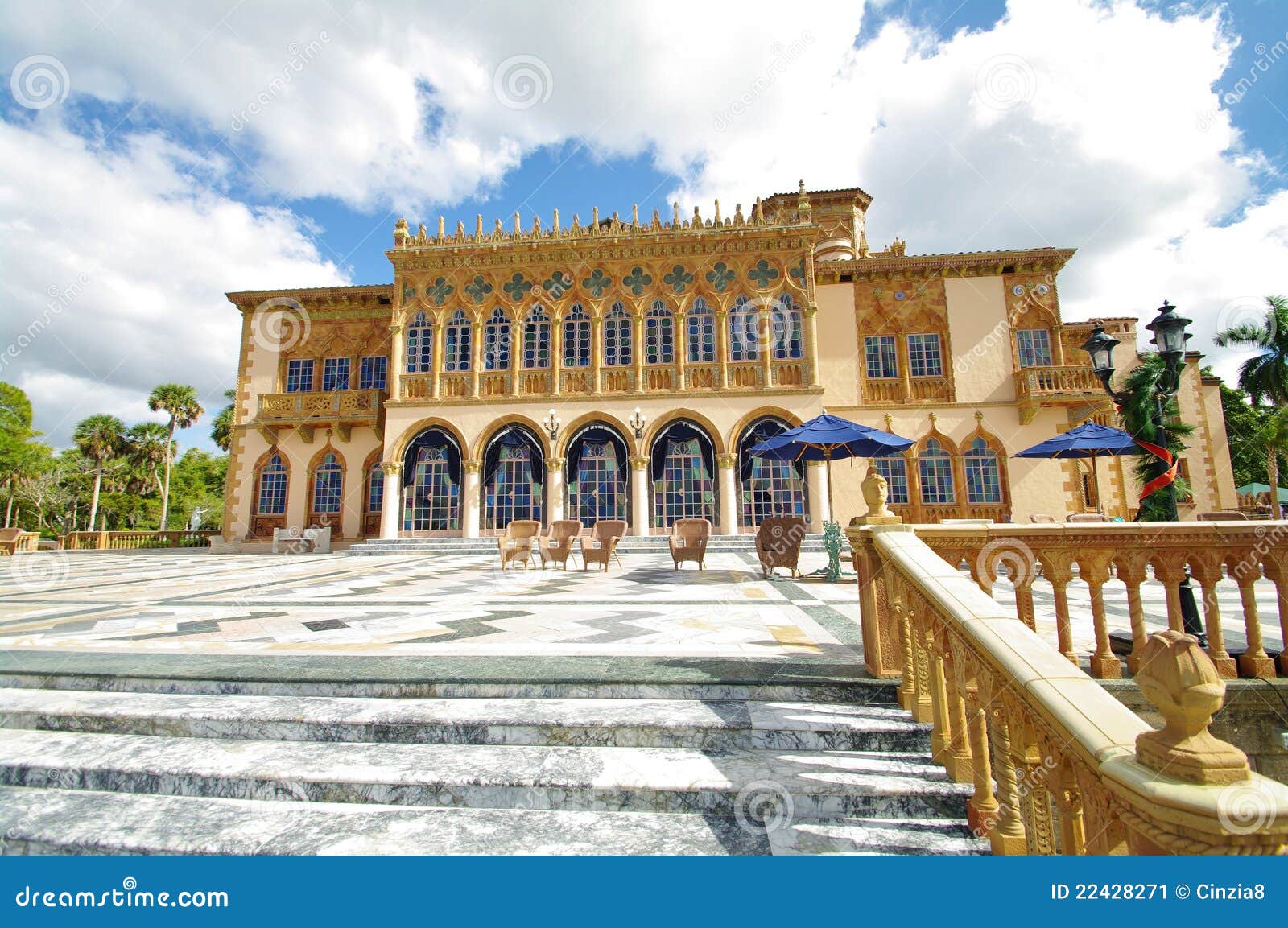 Marble Terrace of the Ringling Venitian Palace Stock Image Image of relaxation, outdoors 22428271