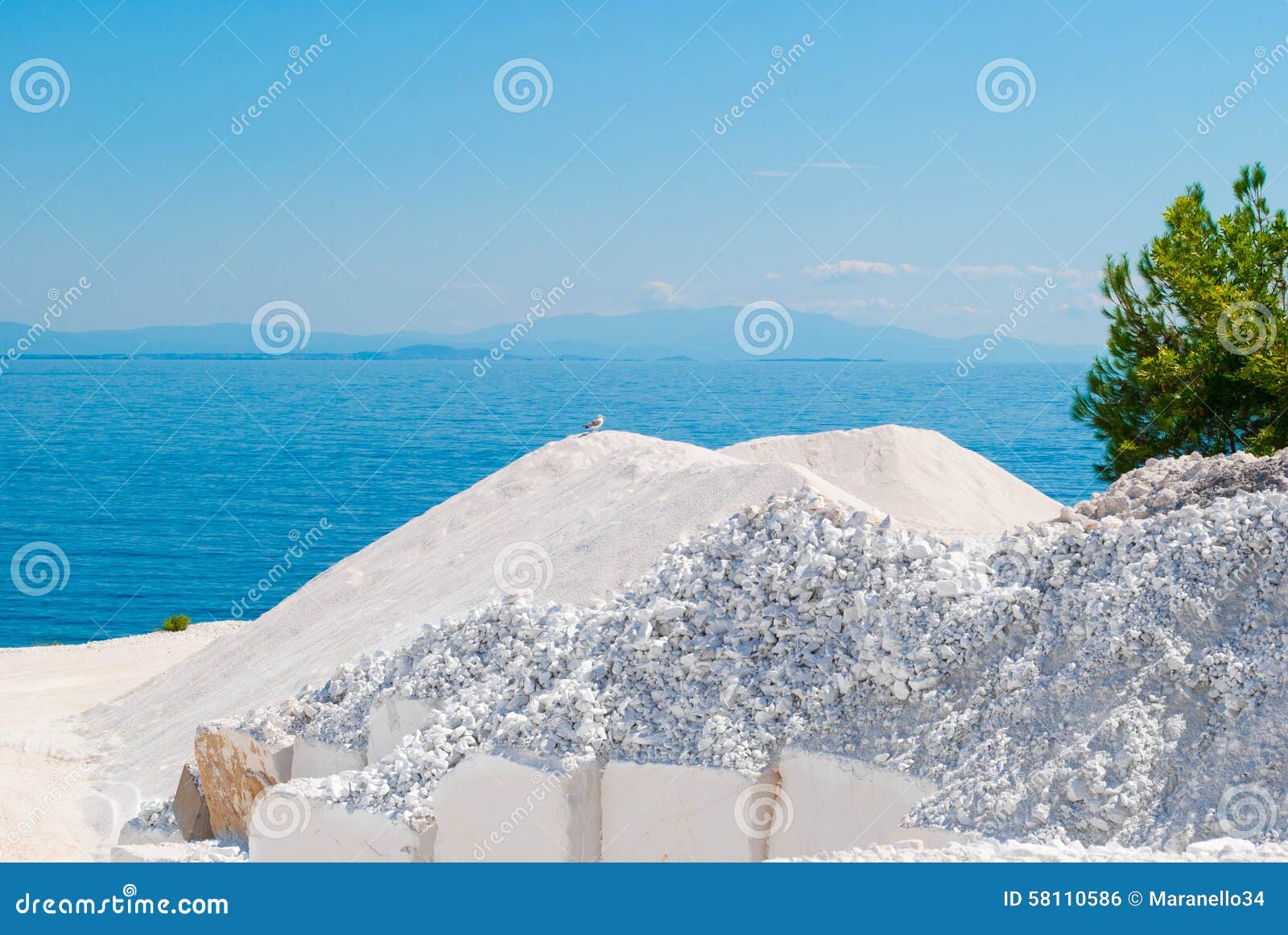 Marbles on Saliara (Marble) Beach on Thassos Island Greece Stock Photo