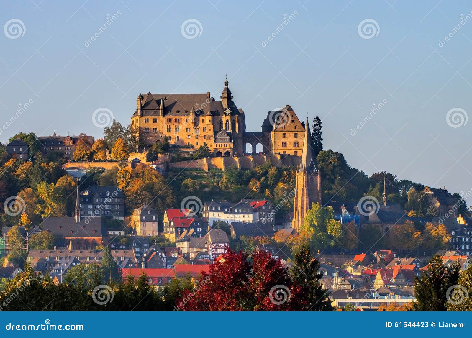 Marburg stock image. Image of autumn, castle, building 61544423