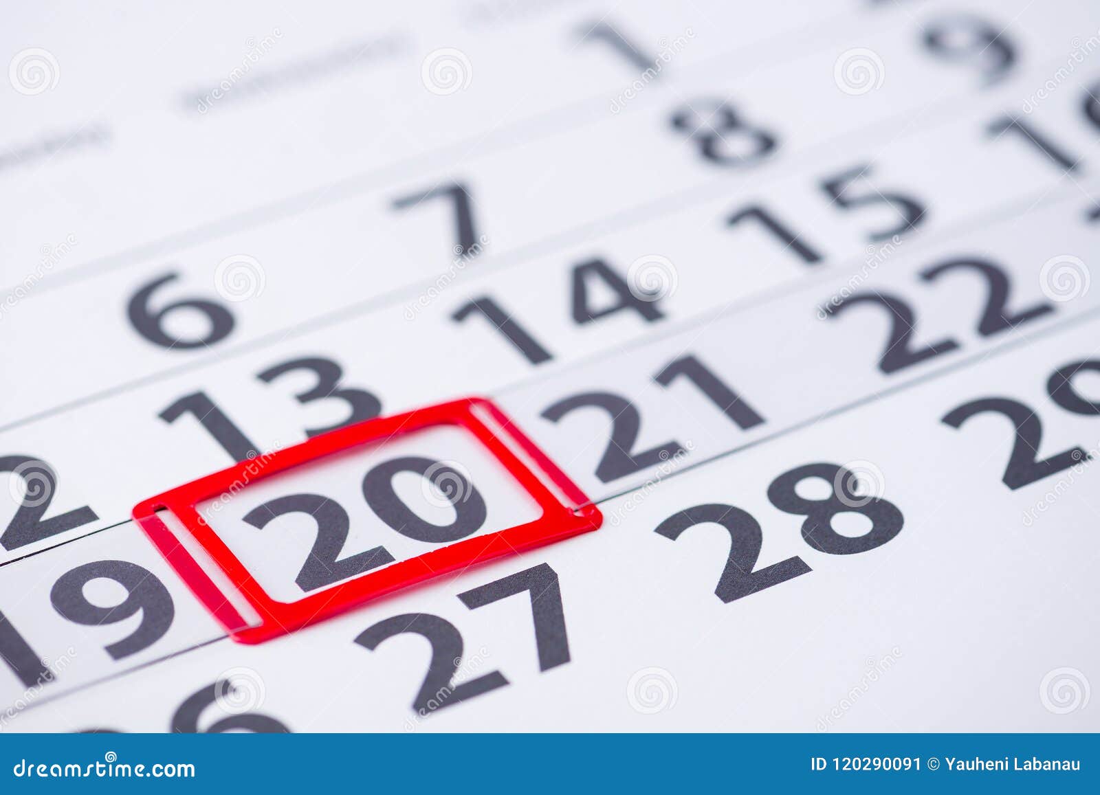 Marca Del Numero 20 Del Dia En El Calendario Imagen De Archivo Imagen De Calendario Numero 120290091 marca calendario