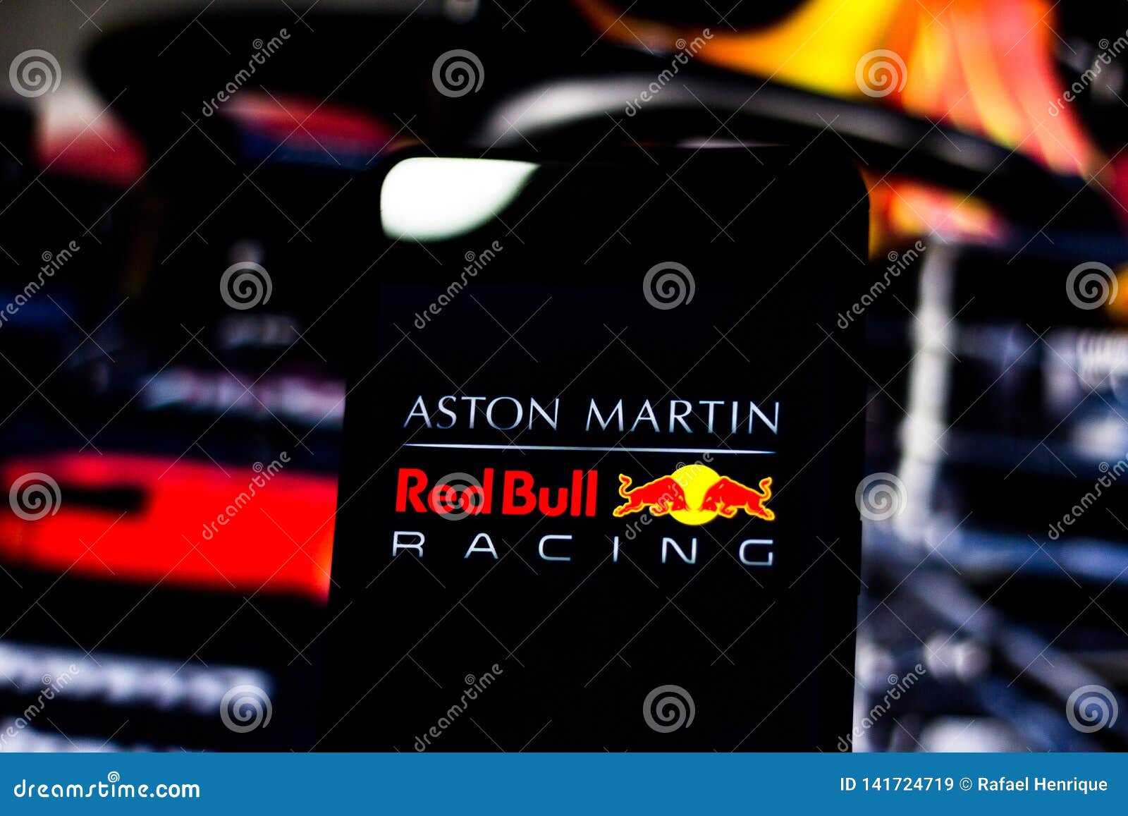 Team Logo Aston Martin Red Bull Racing Formula 1 On The Screen Of The Mobile Device Editorial Stock Image Image Of Cellular Drive