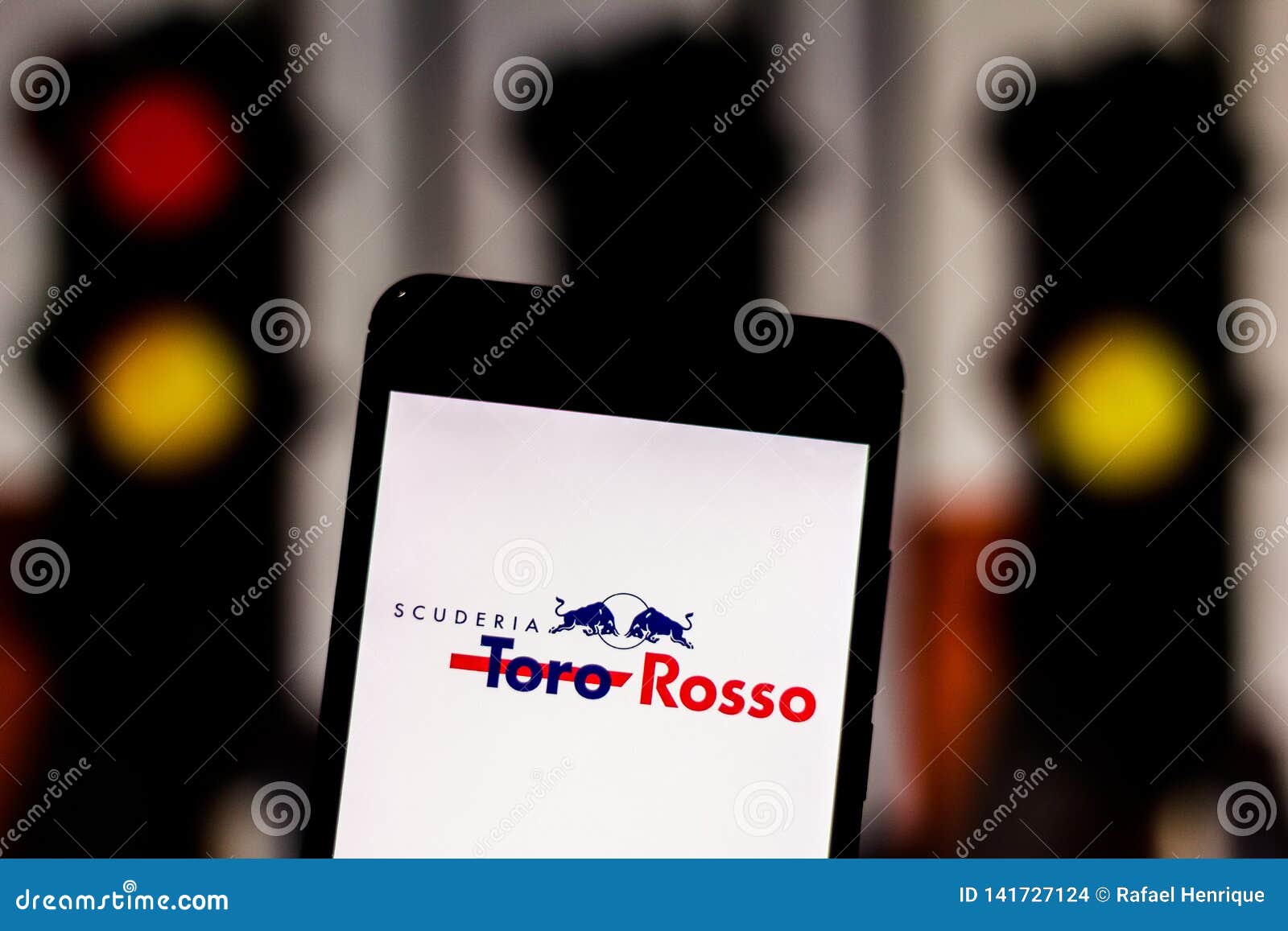 Team Logo Red Bull Toro Rosso Honda Formula 1 On The Screen Of The Mobile Device Editorial Stock Image Image Of Motoring Formula