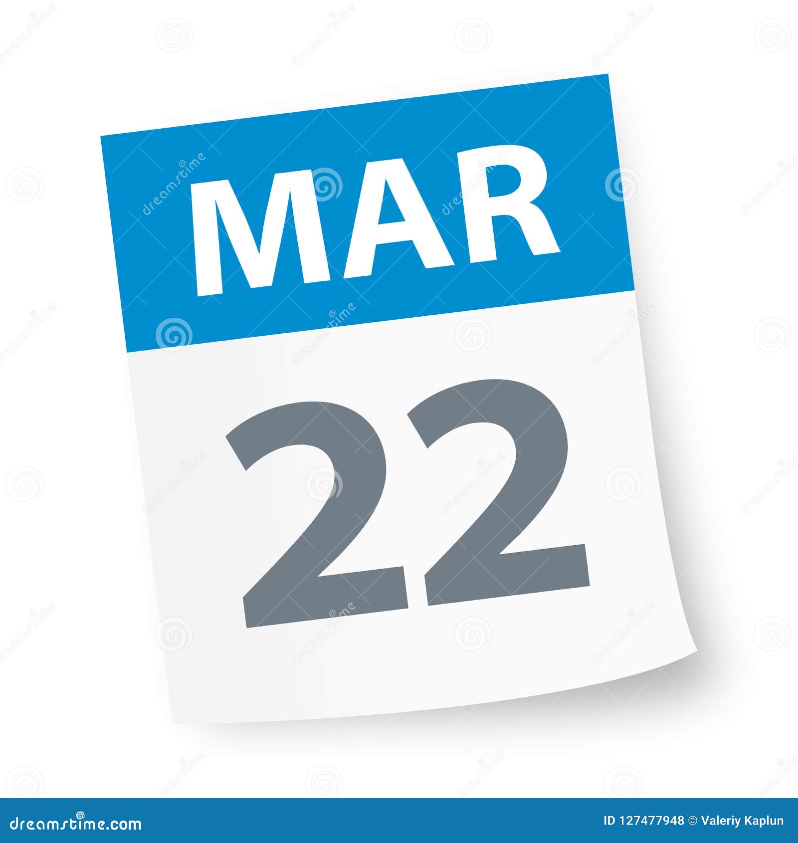 March 22 Calendar Icon stock illustration Illustration of blank