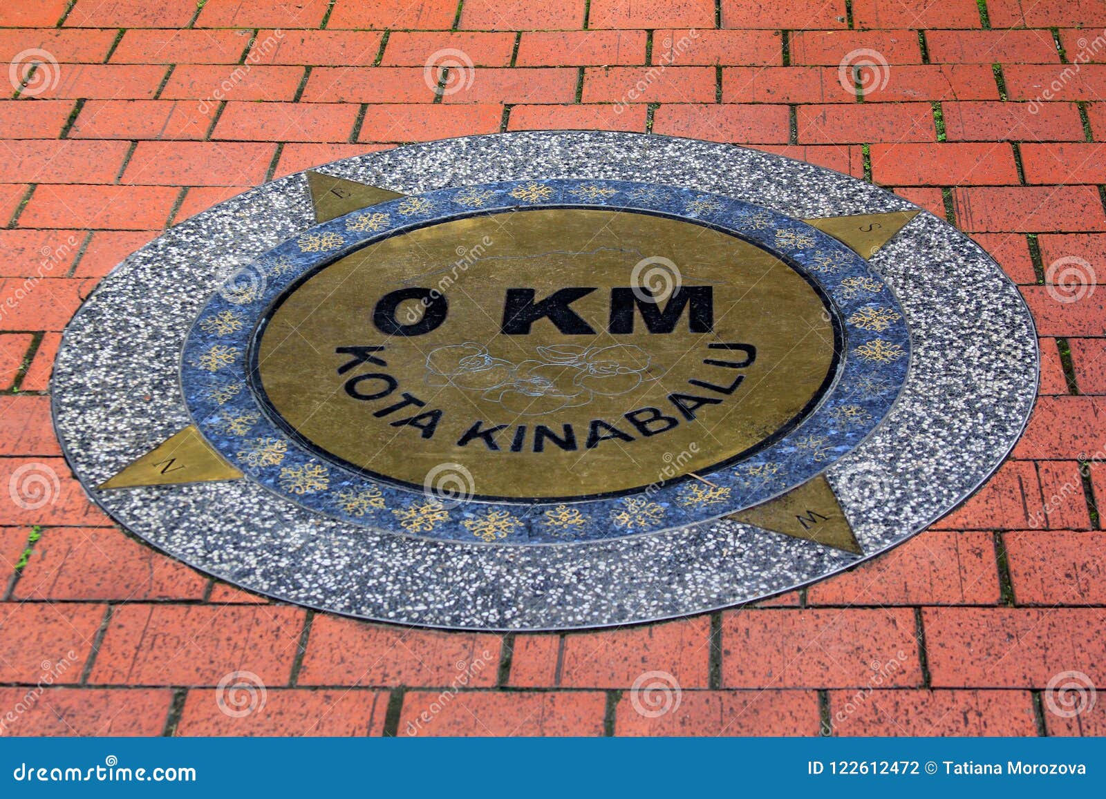 memorial plaque with zero kilometers