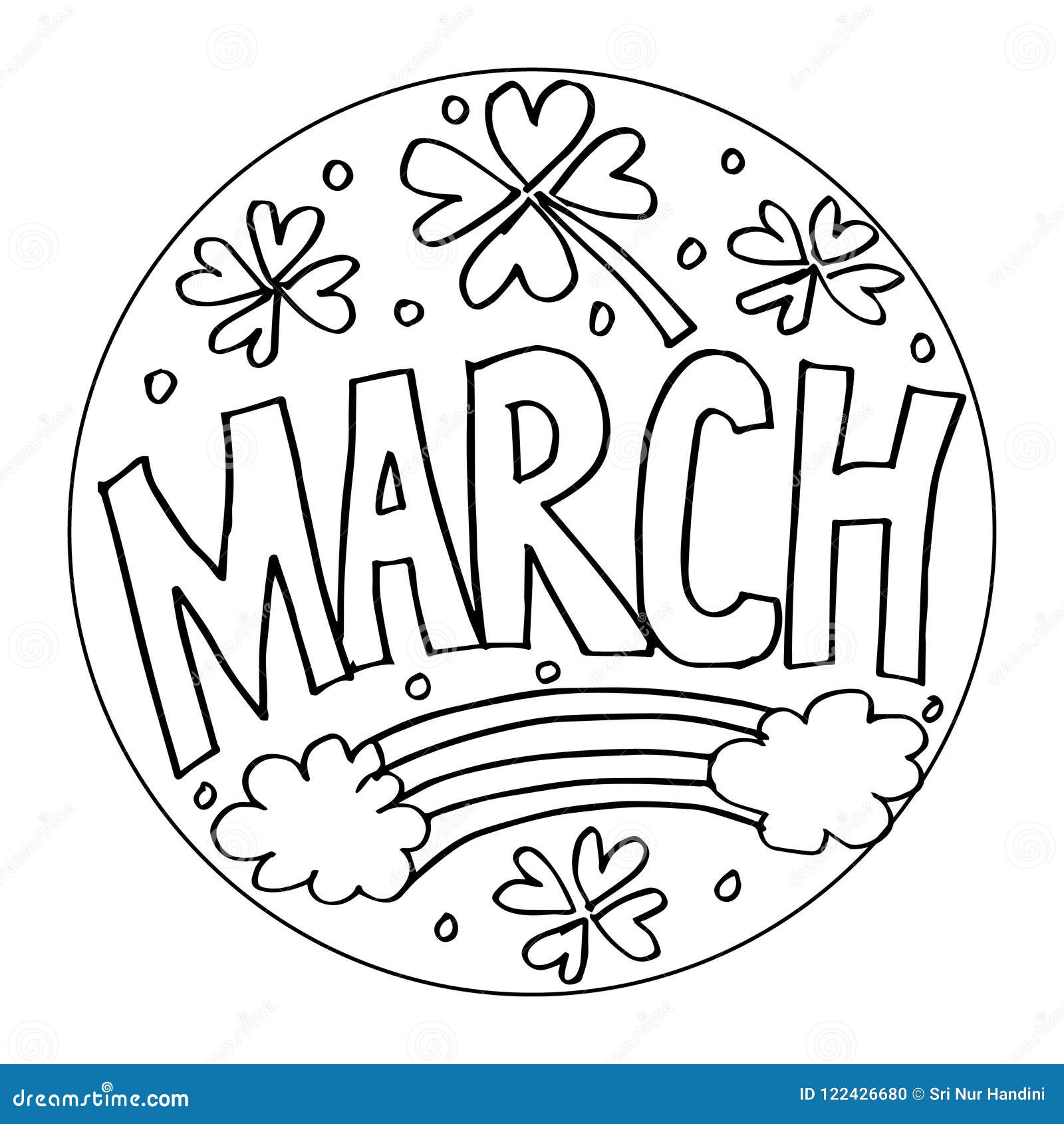 March Coloring Pages for Kids Stock Vector - Illustration of children