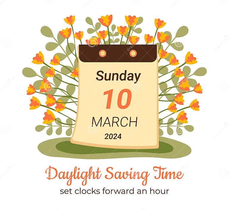 March 2025 Daylight Saving Time Begins Concept. Spring Forward, Set