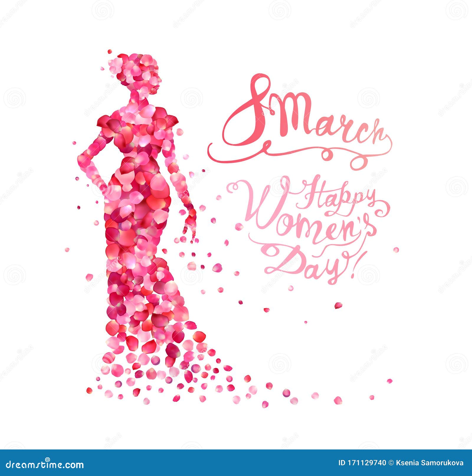 8 March. Happy Women Day Stock Vector. Illustration Of People - 171129740