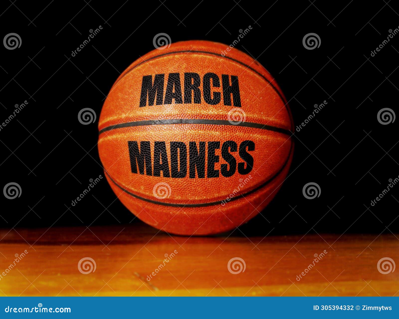 march madness basketball on a hardwood court, college basketball tournament concept