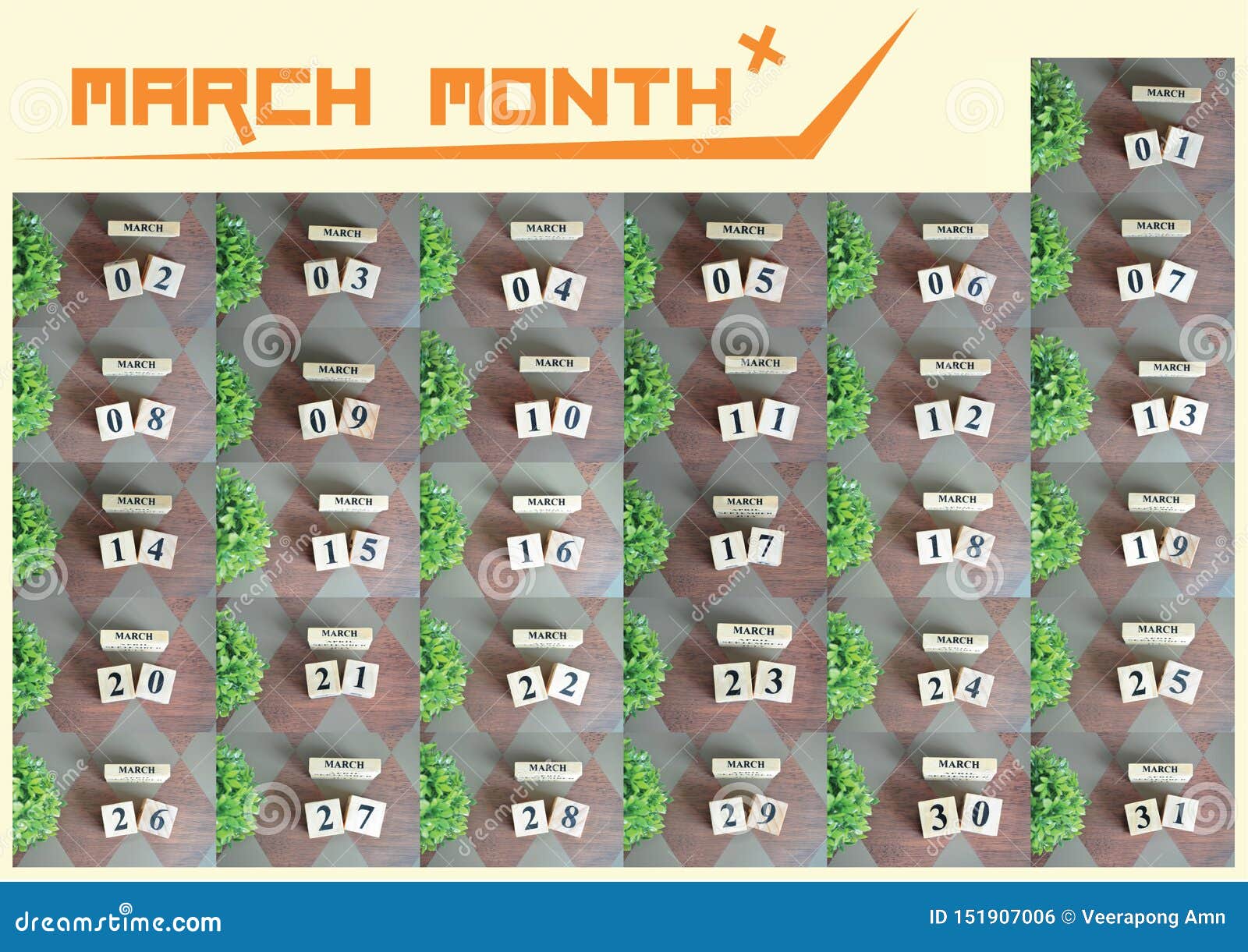 march month collection for background.