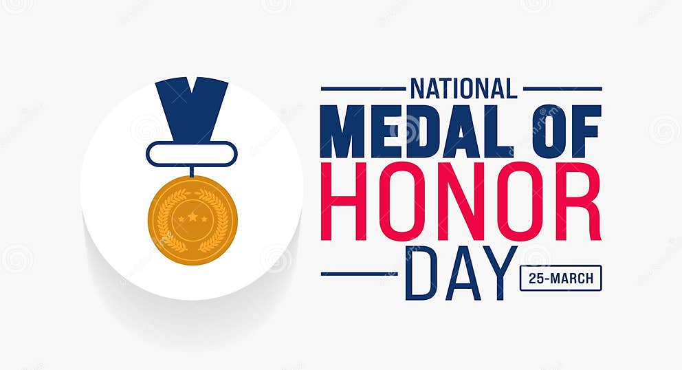 March is National Medal of Honor Day Background Template. Holiday