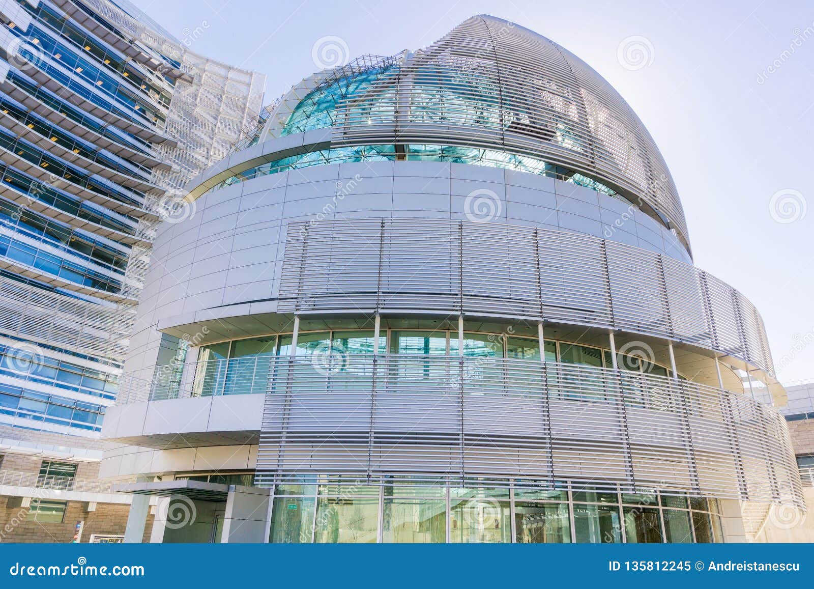 march 14, 2017, san jose, california/usa - close up of the modern city hall building of san josÃÂ© on a sunny day, silicon valley,