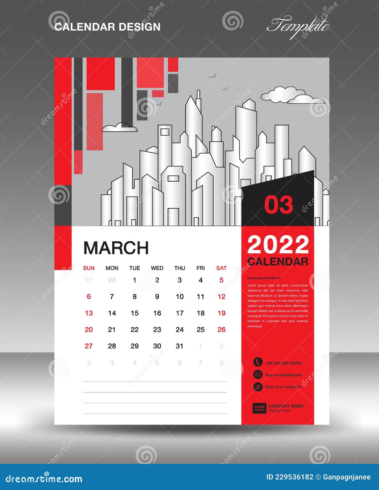 Calendar 2022 Design Template, March Layout, Calendar Date, Desk Calendar Template, Wall Calendar 2022 Year, Planner Stock Vector - Illustration Of Background, Business: 229536182