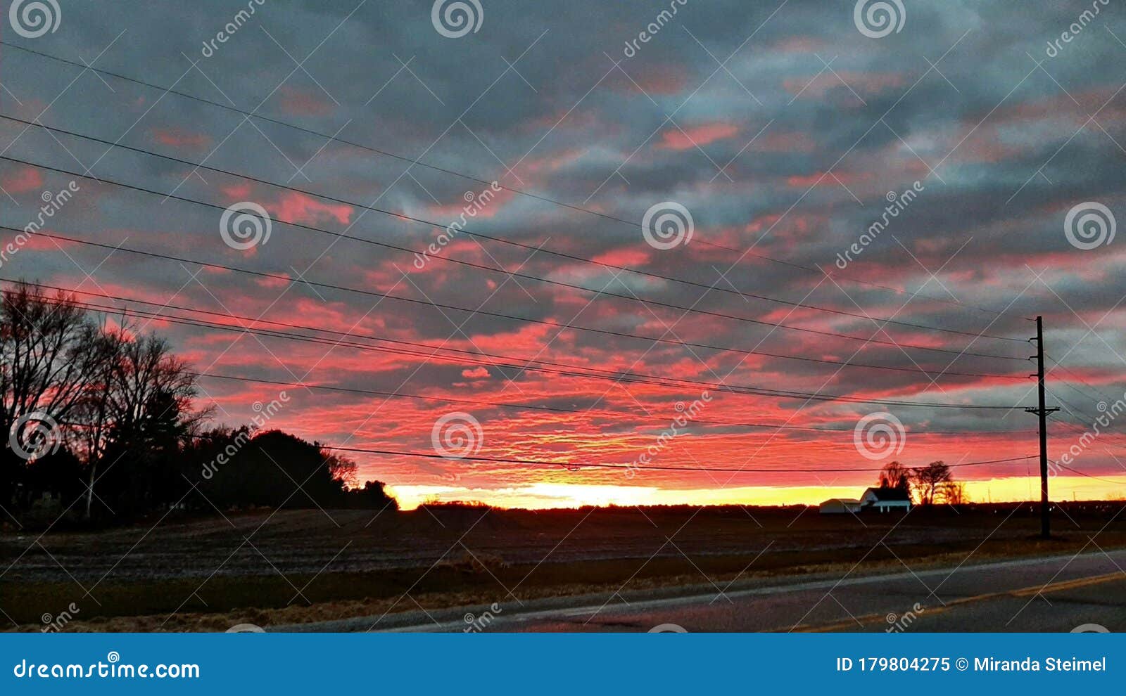 March Sunset Sky Iowa stock image. Image of spring, iowa 179804275