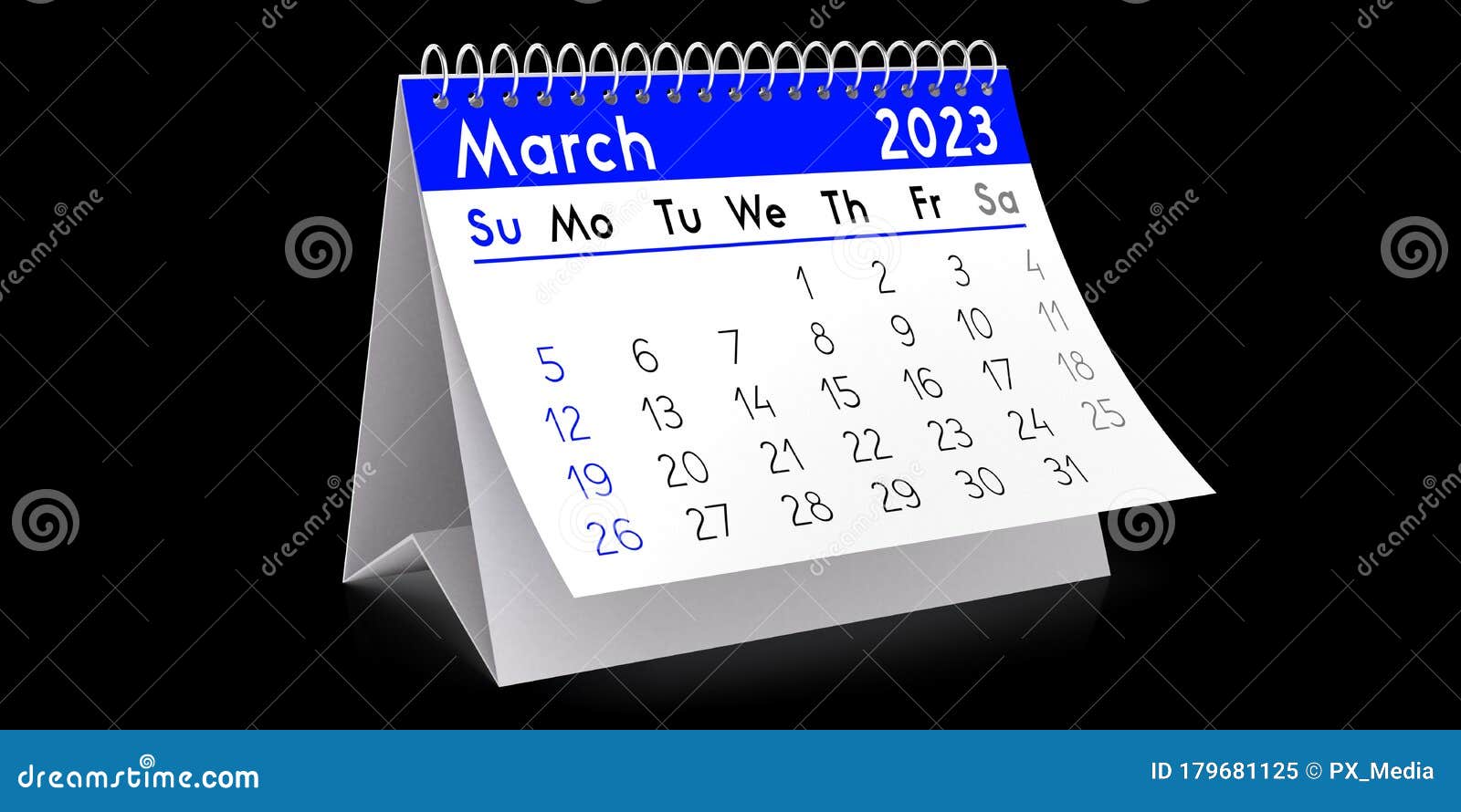 March 2023 Calendar Wallpaper March 2023 - Table Calendar - 3D Illustration Stock Illustration -  Illustration Of Paper, Black: 179681125