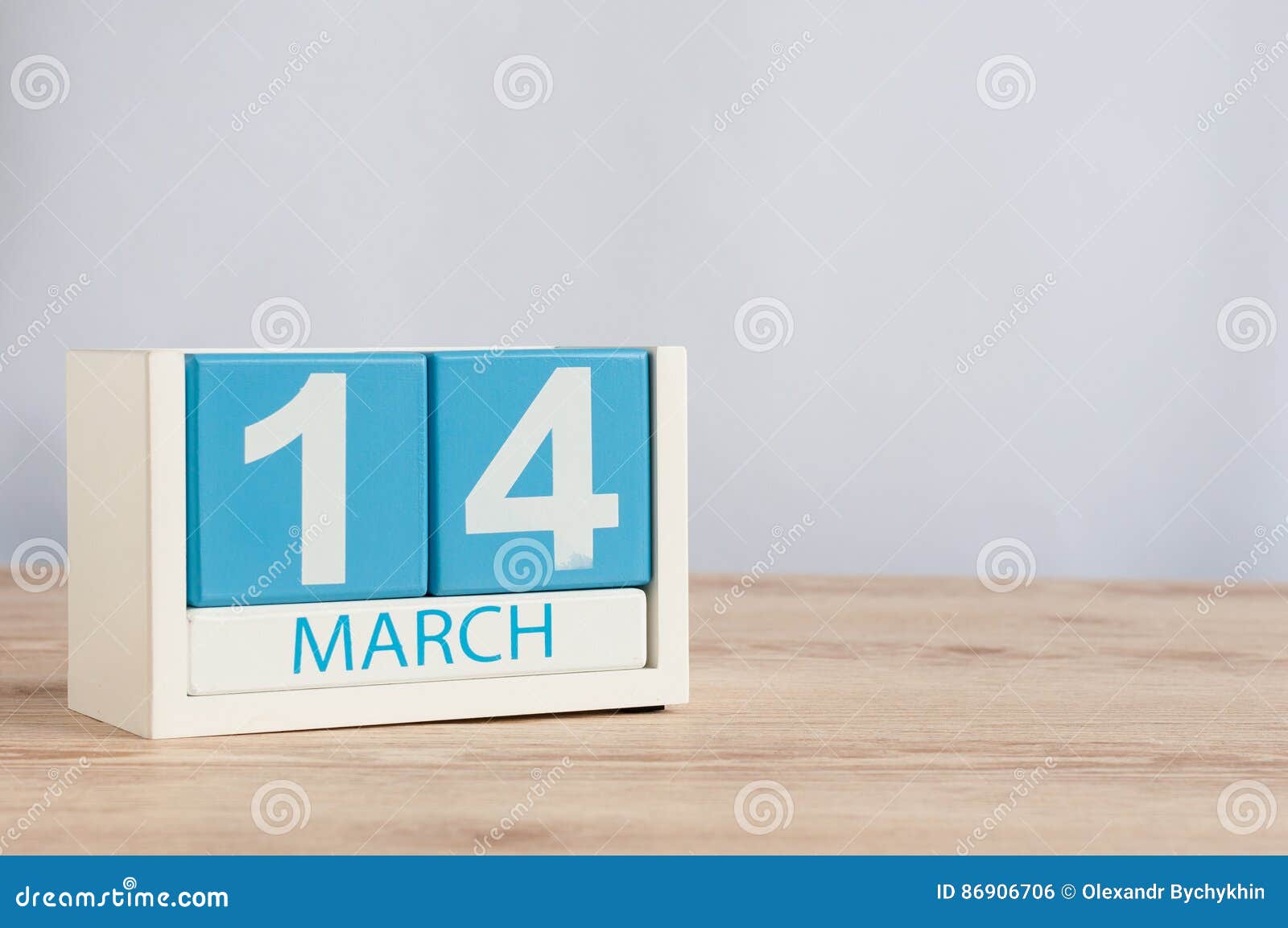 March 14th. Day 14 Of Month, Wooden Color Calendar On Table Background