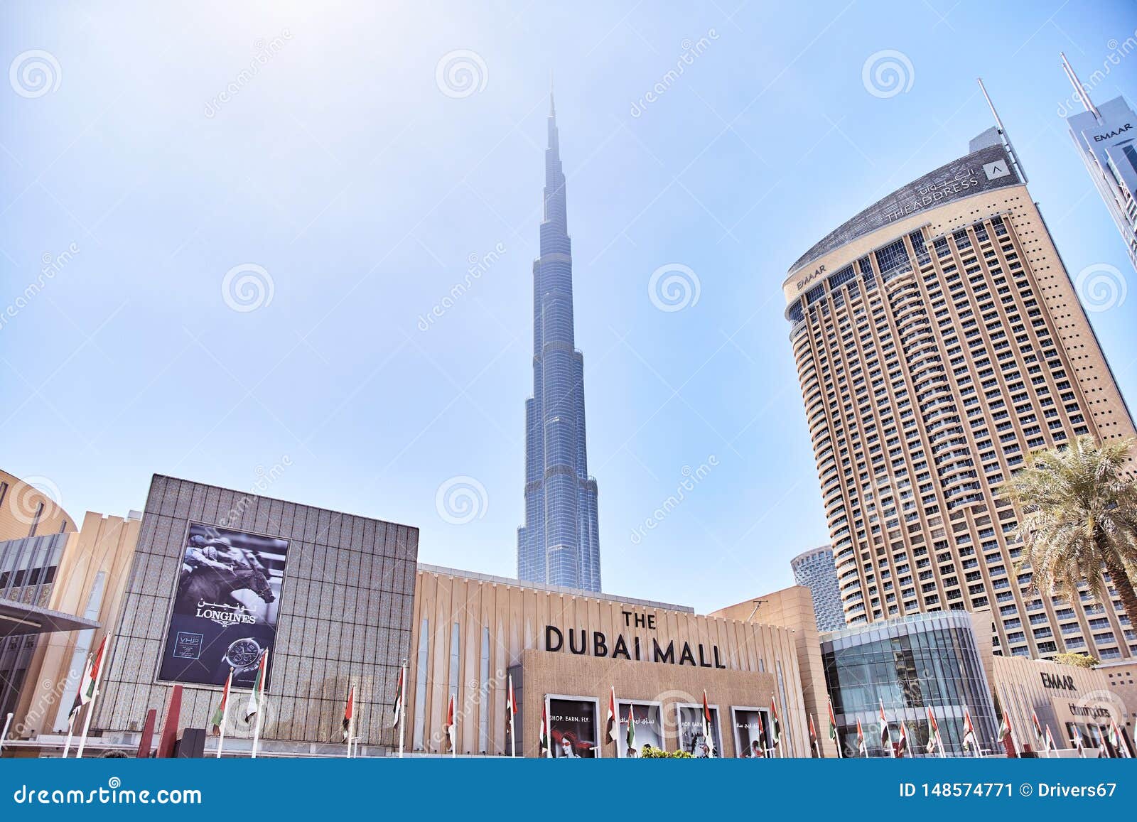 20 March 2019 Uae Dubai View Of Burj Khalifa Through Dubai