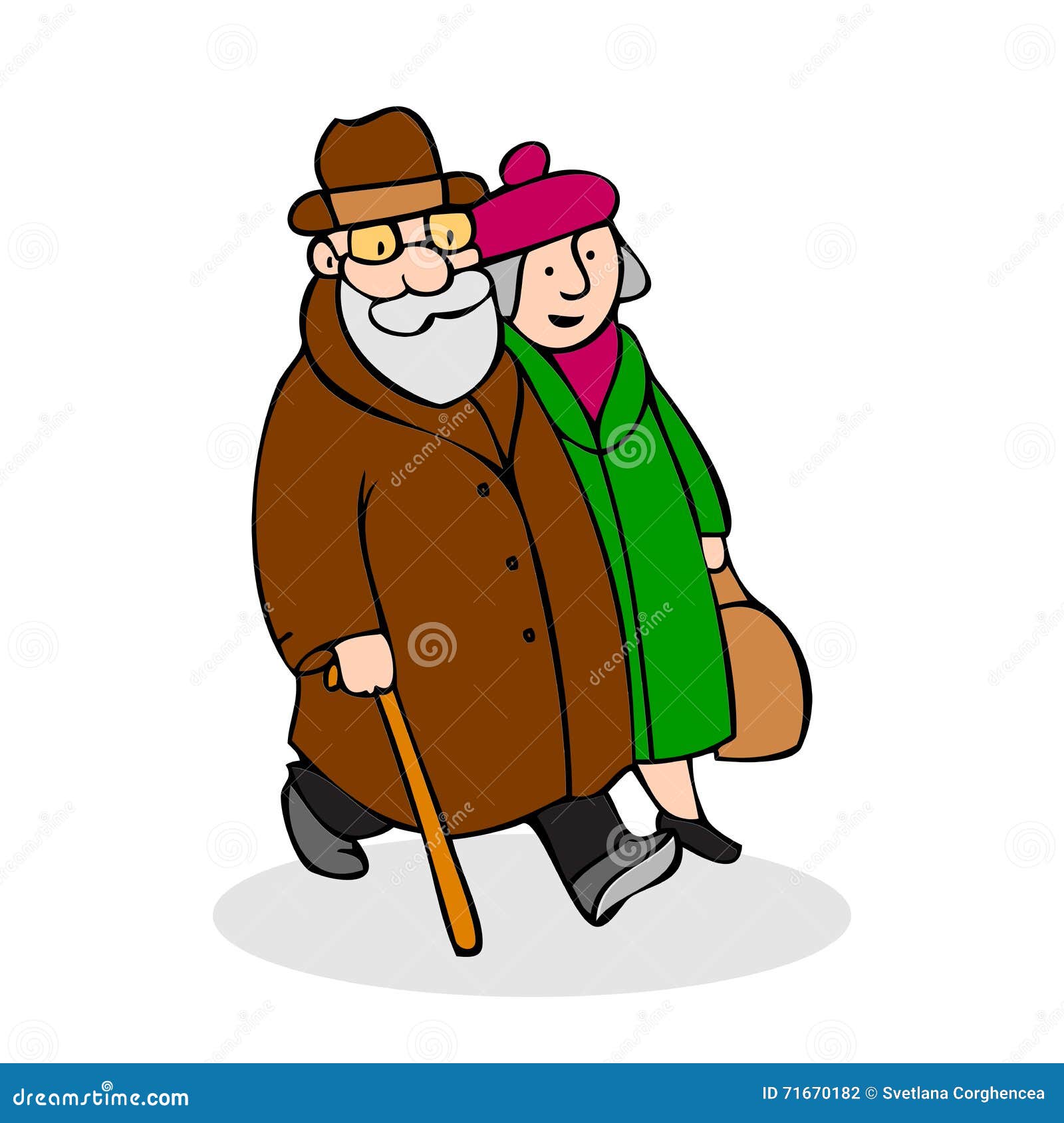 Marche Pluse âgé Heureuse De Couples Homme Plus âgé Drôle