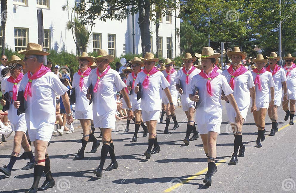 Marchers in July 4th Parade, Pacific Palisades, California Editorial