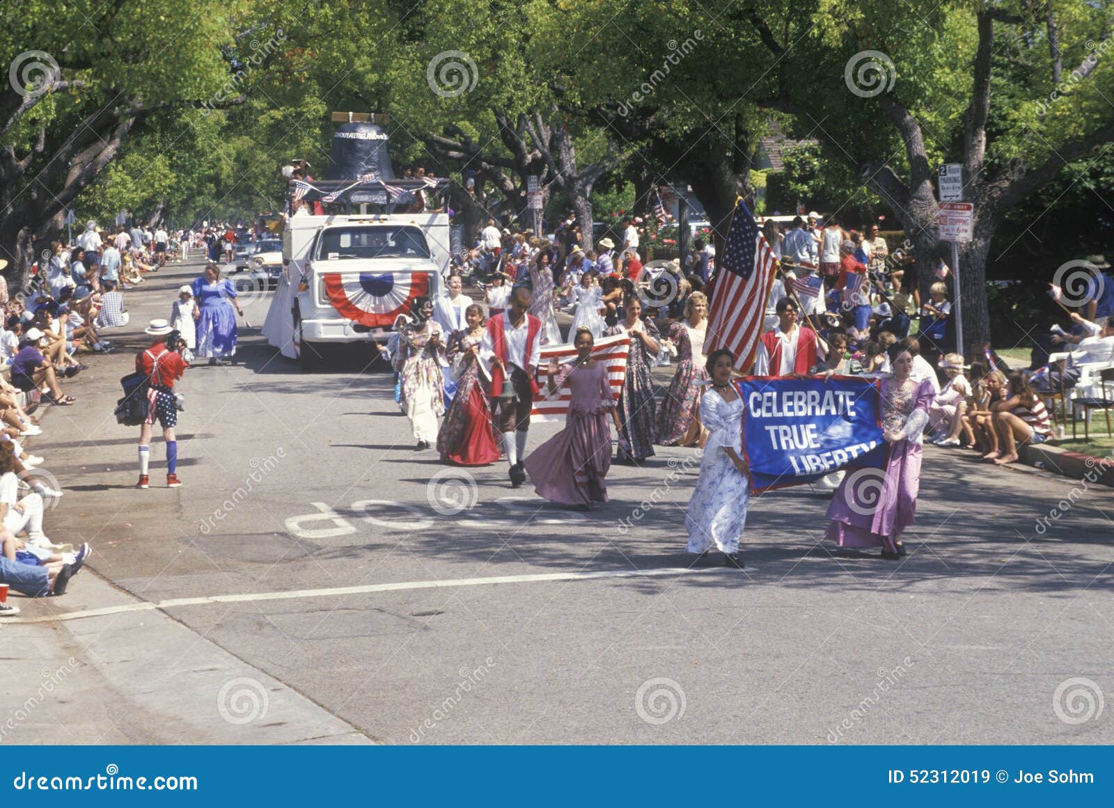 Marchers in July 4th Parade, Pacific Palisades, California Editorial