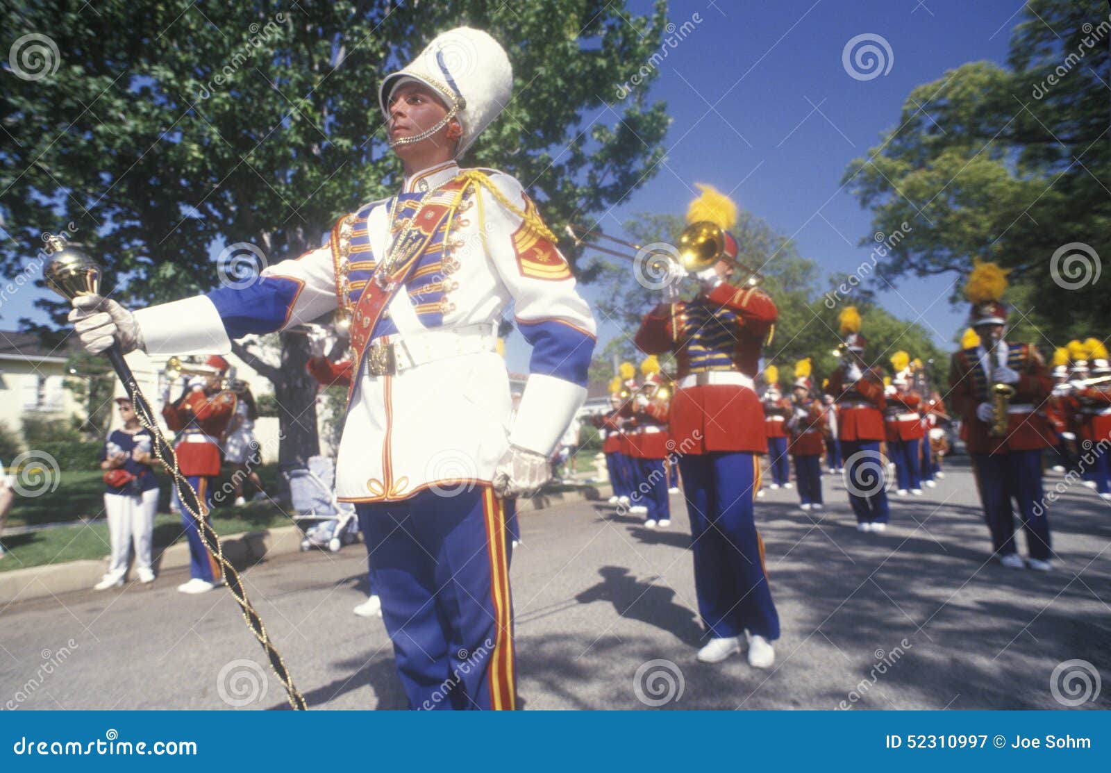 Marching Band in July 4th Parade, Pacific Palisades, California