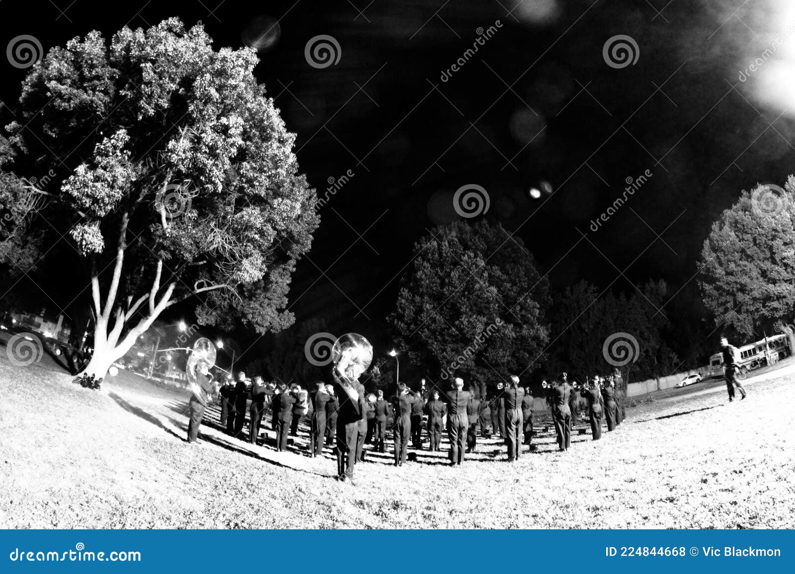 Marching Band Black and White Stock Photo Image of halftime