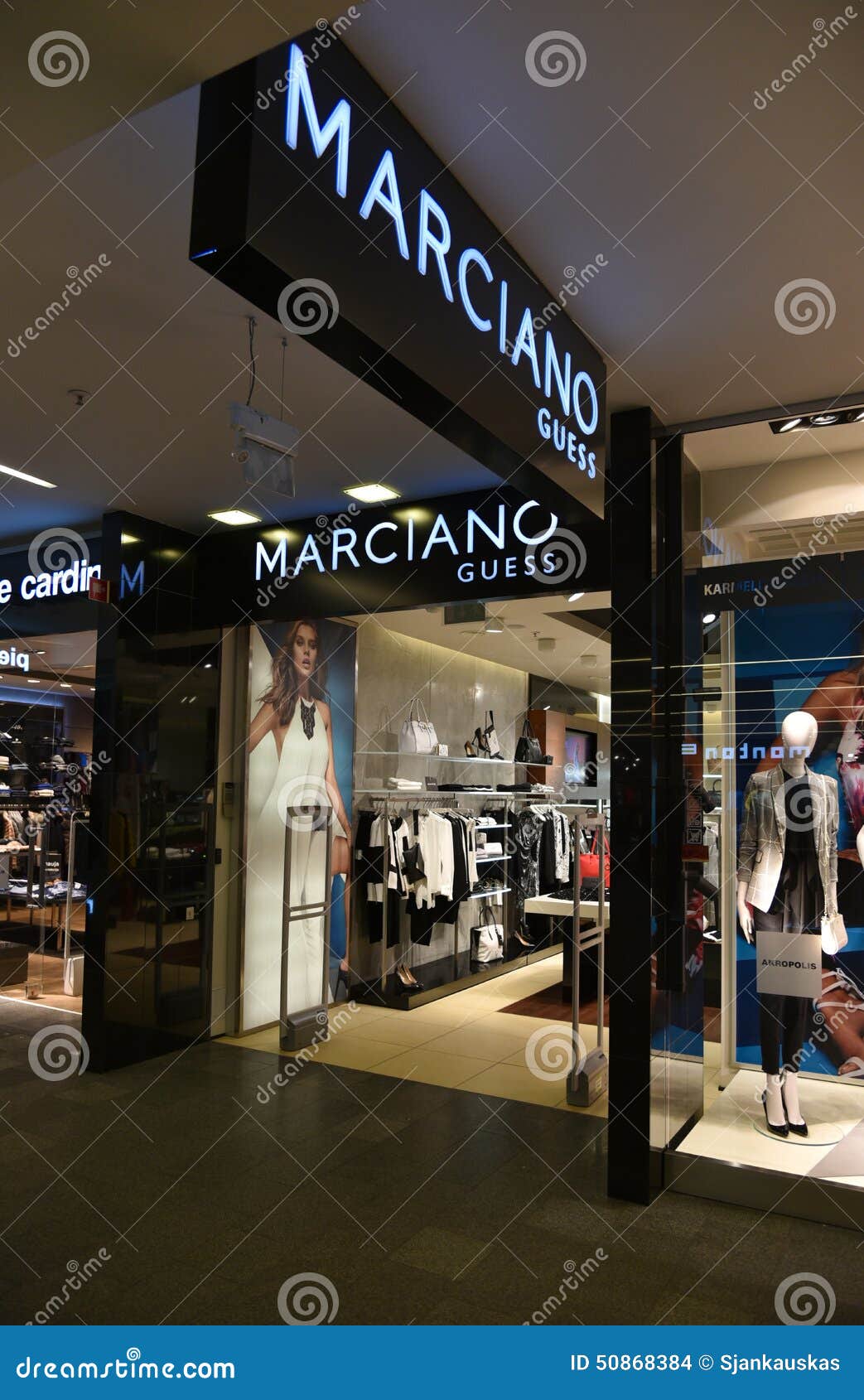Marciano Guess brand store editorial stock image. Image of clothes