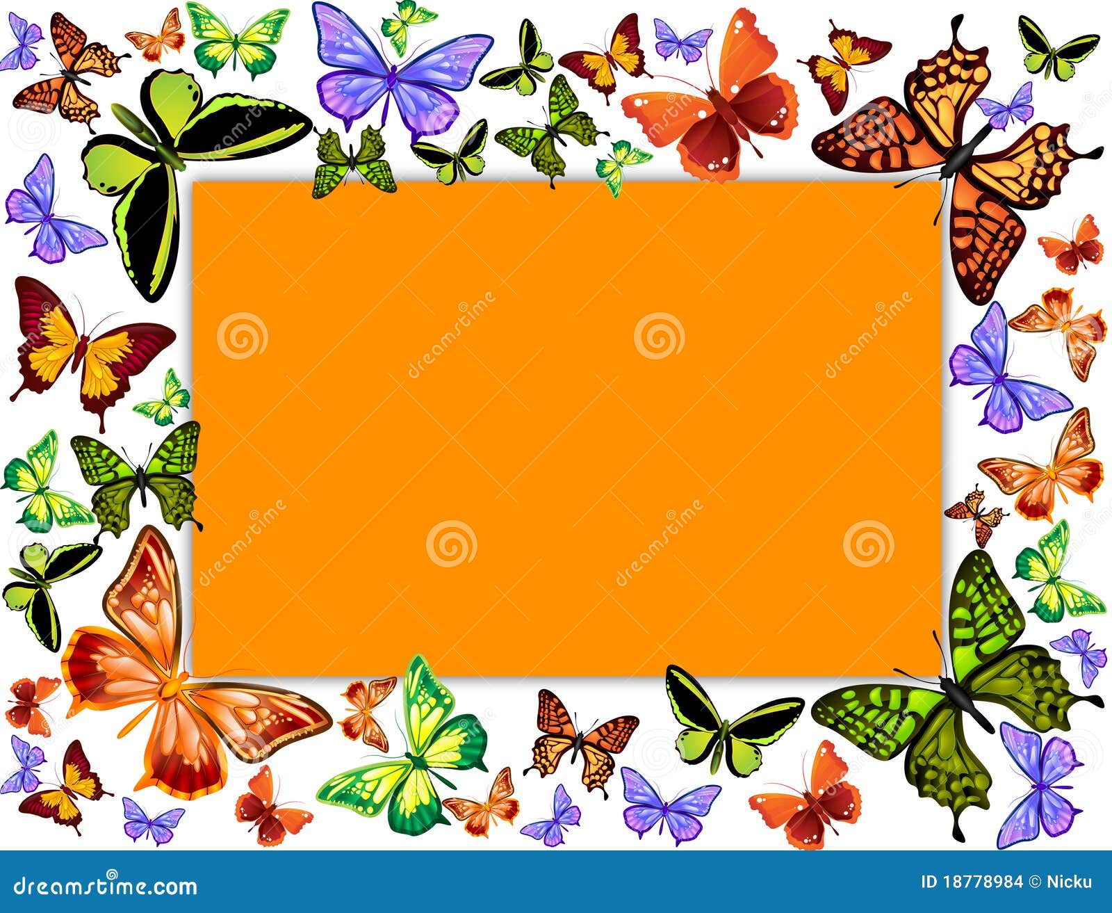 Marco de mariposas stock de ilustración. Ilustración de formas - 18778984, image size:1600x1313
