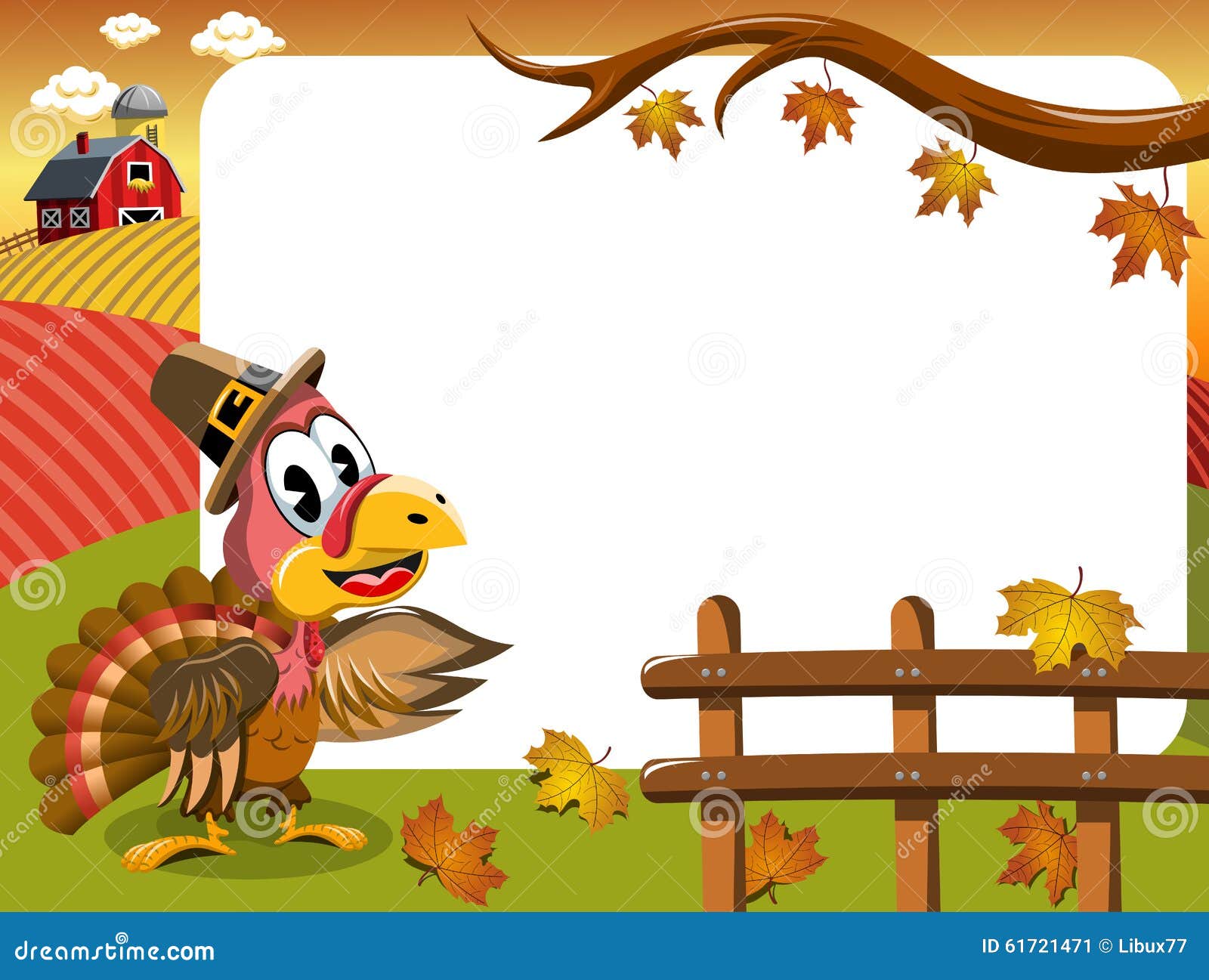 Marco De Turquía De La Acción De Gracias Ilustración del Vector