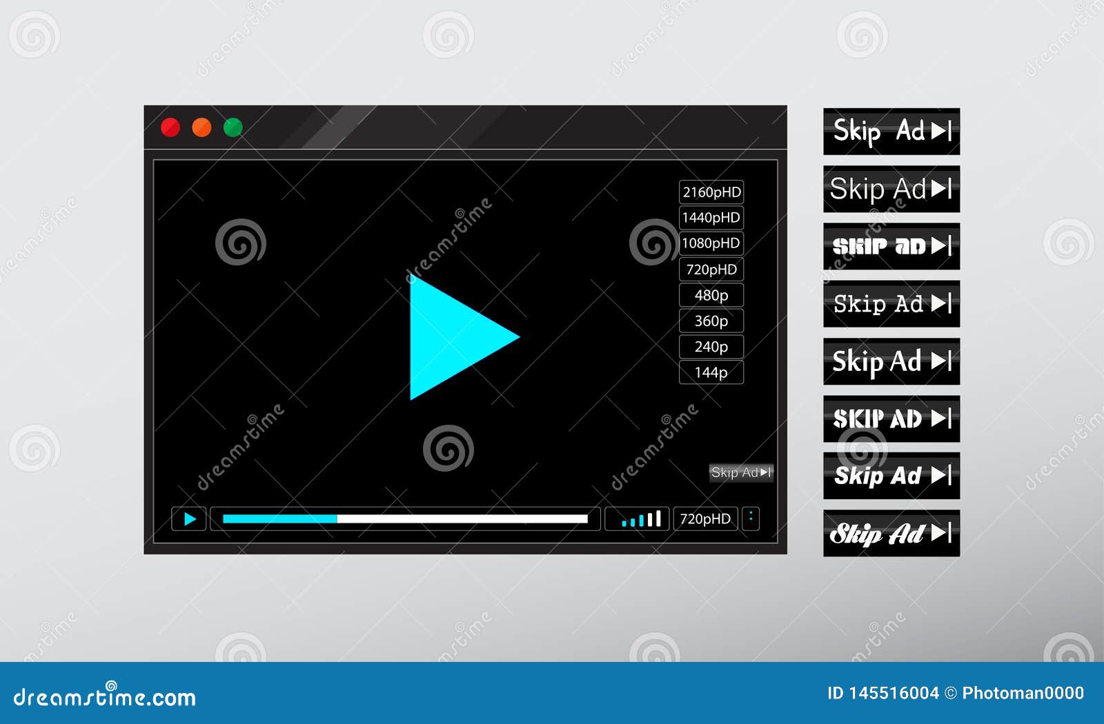 Marco De Ventana En Linea Del Video O Del Reproductor De Audio De Nœweb Del Del D N De Dÿd N Ilustracion Del Vector Ilustracion De Muestra Aislado