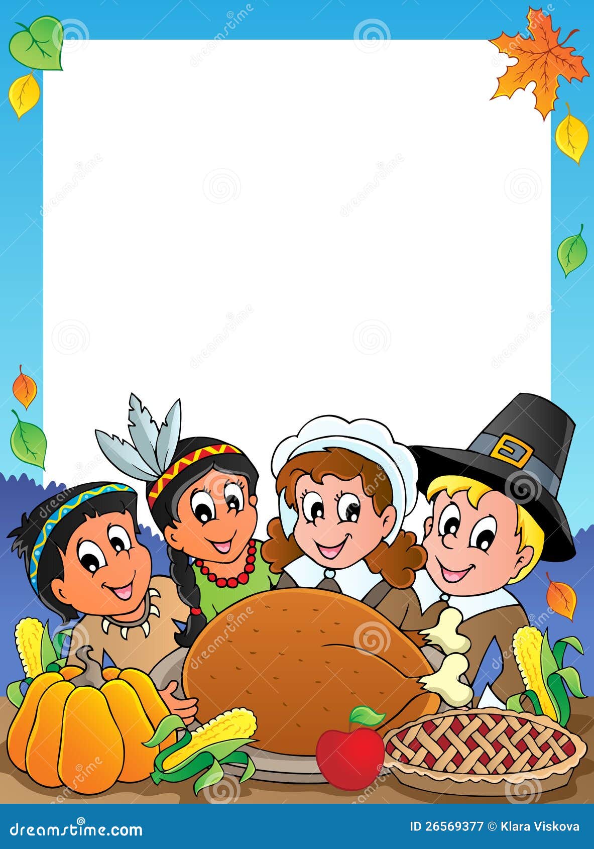 Marco Del Tema De La Acción De Gracias Ilustración del Vector