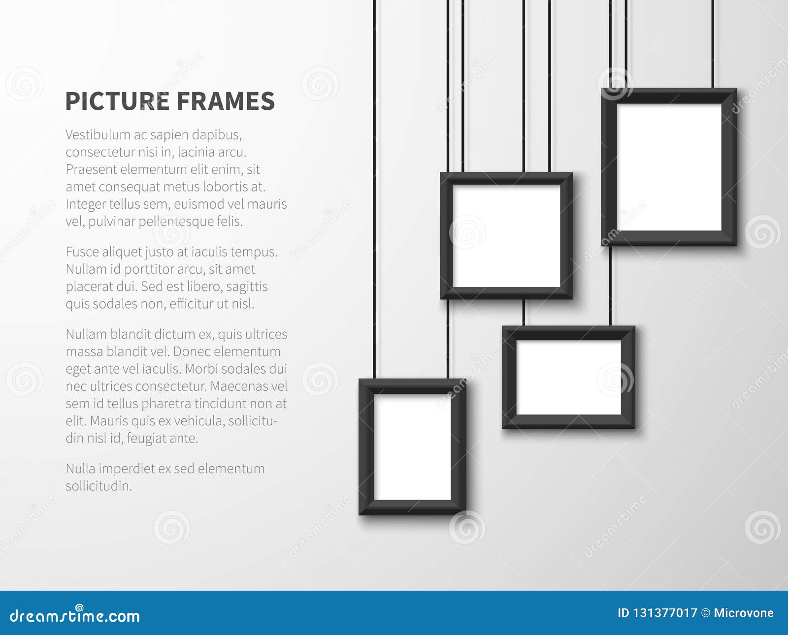 proyector Supervivencia término análogo Marcos Colgantes En Blanco Imágenes, Marcos De La Foto En La Pared Ligera  Interior Contemporáneo Del Vector Ilustración del Vector - Ilustración de  conjunto, forma: 131377017