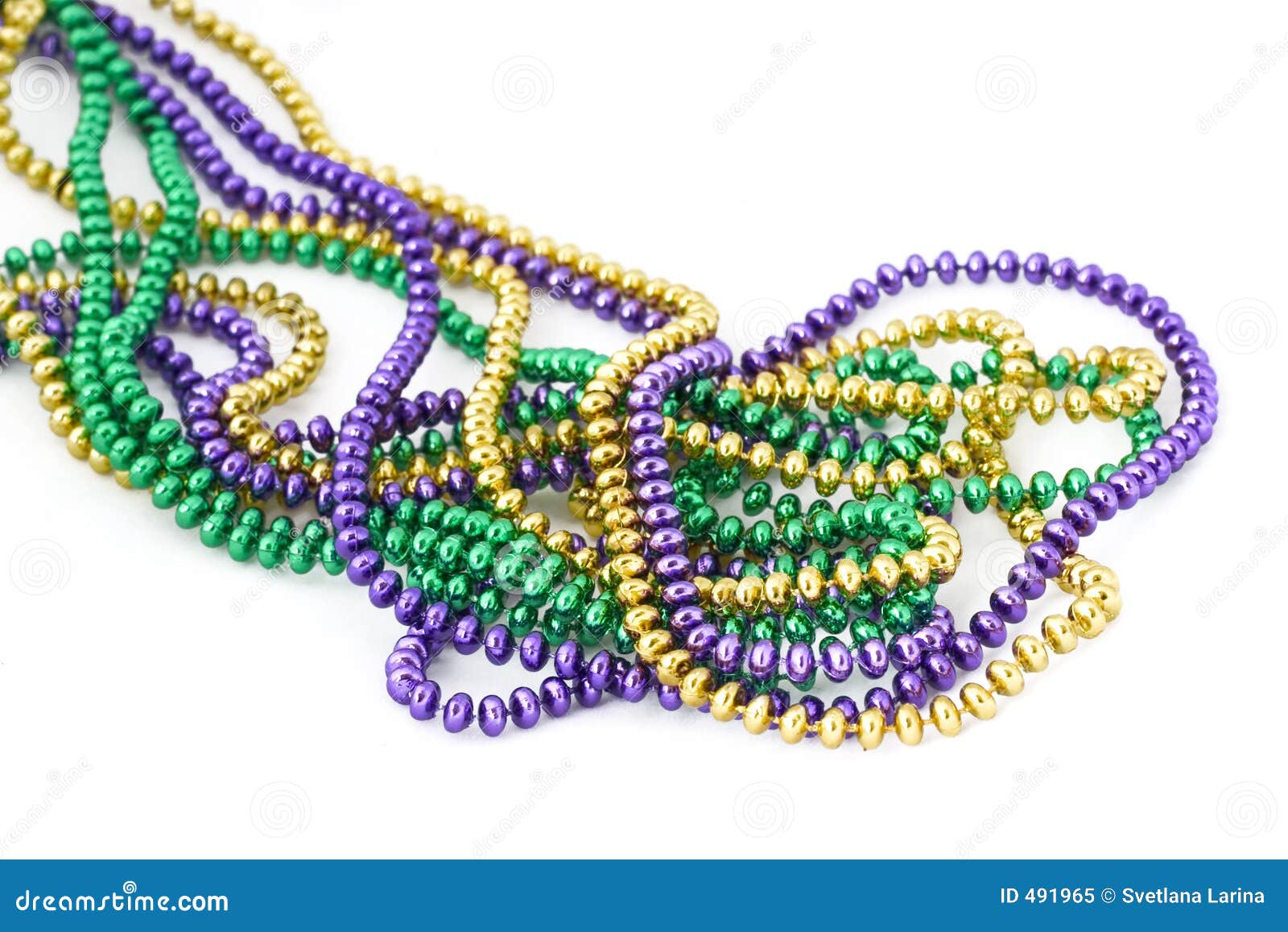 Colliers De Perles De Fête De Mardi Gras En Violet, Or Et Vert, 12