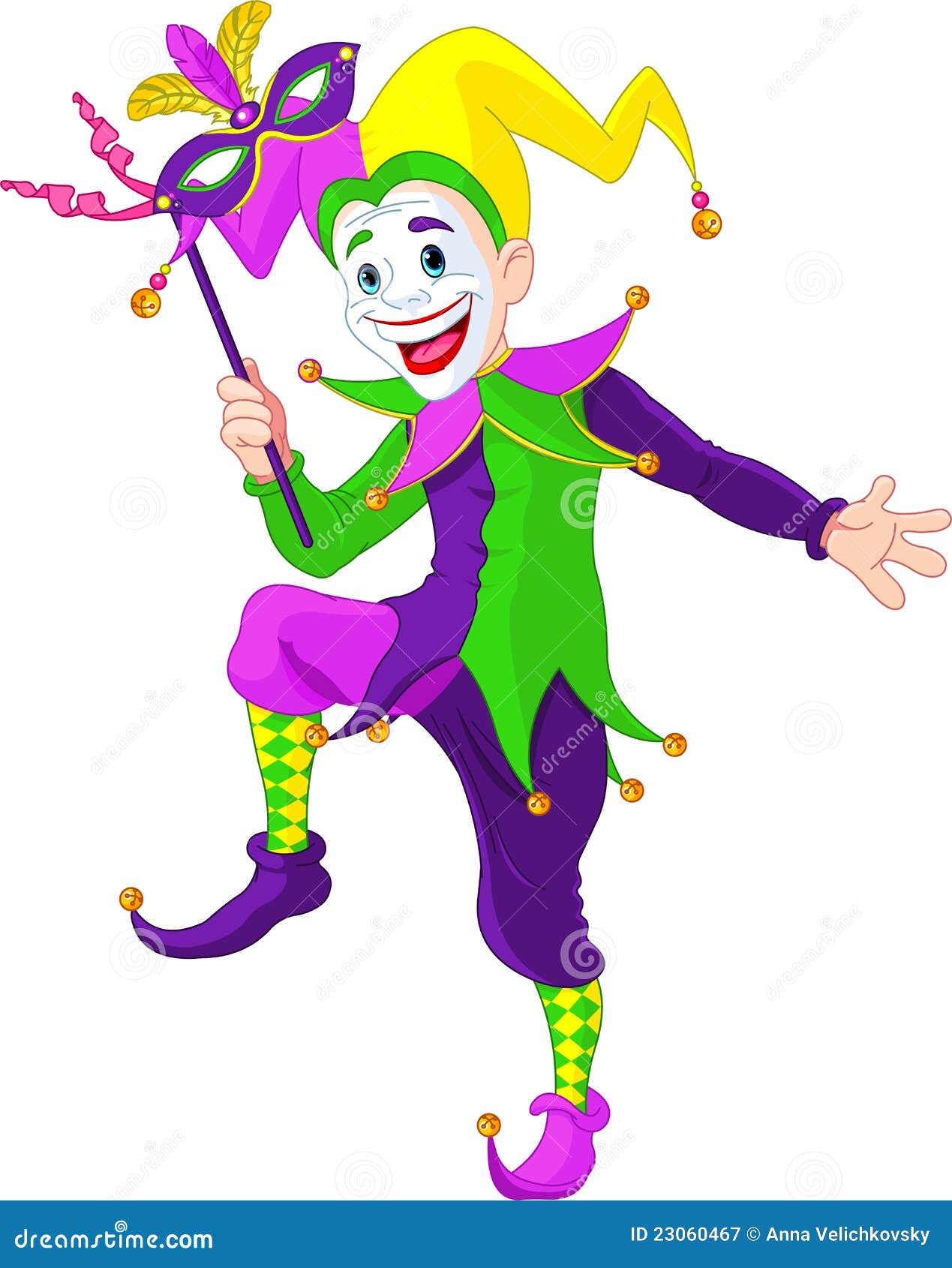 Mardi Gras Majorette Colored Cartoon Illustration | CartoonDealer.com ...