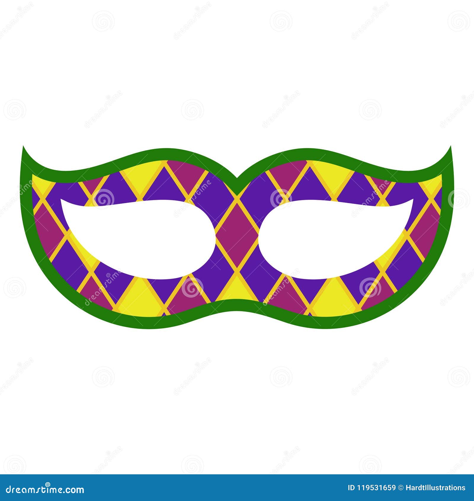 Mardi Gras Mask stock vector. Illustration of cute, green - 119531659