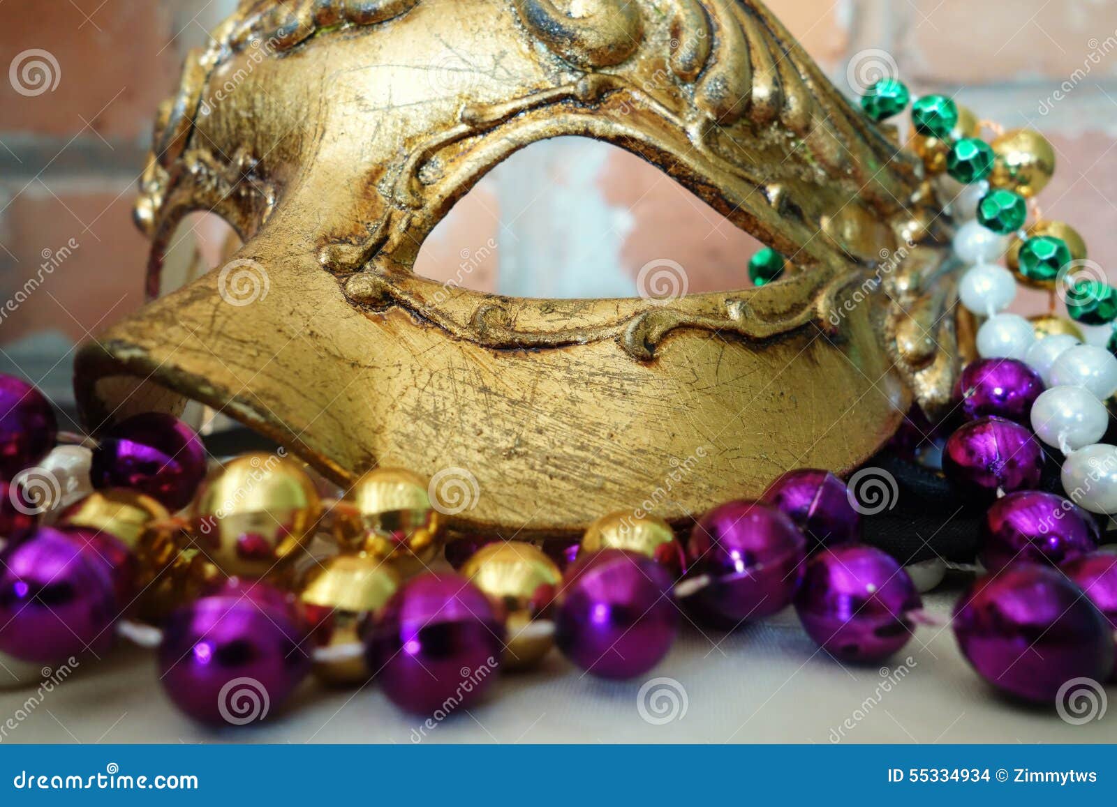 Mardi Gras mask stock photo. Image of gold, beads, mask 55334934