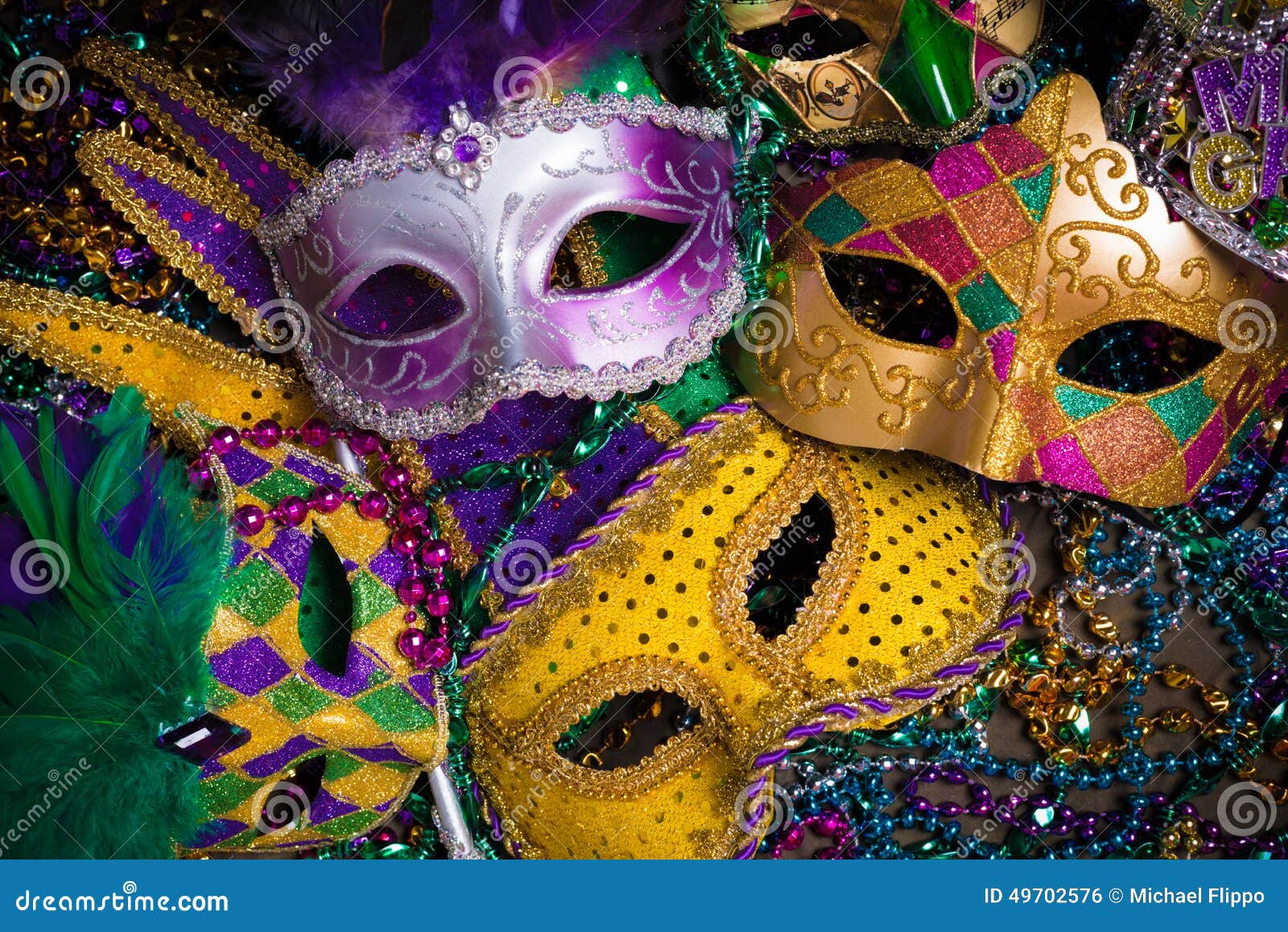 mardi gras masks with beads