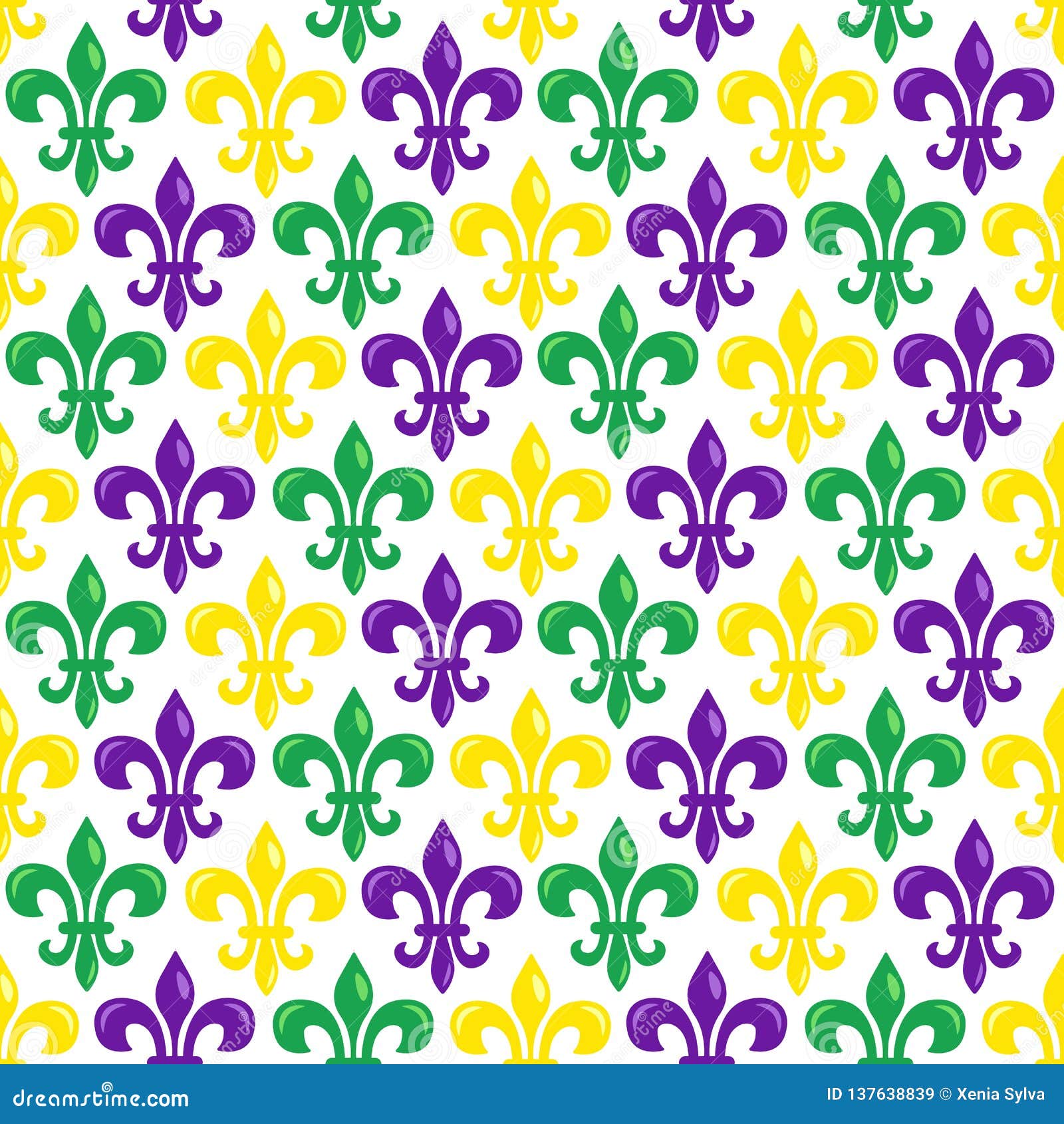 Set Of Mardi Gras Seamless Patterns Vector Backgrounds For