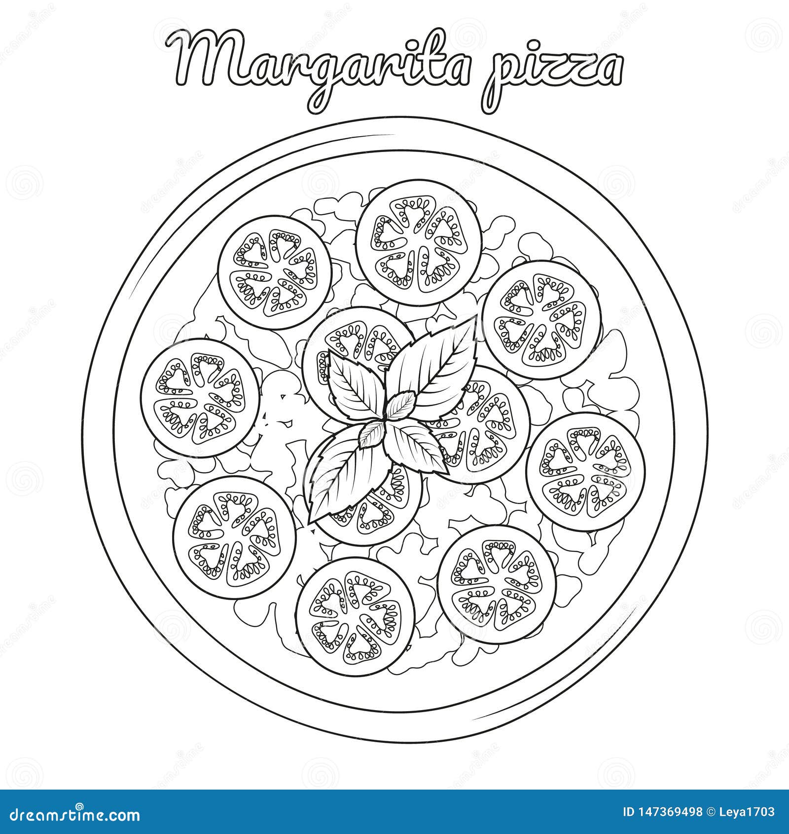 Пицца Маргарита рисунок