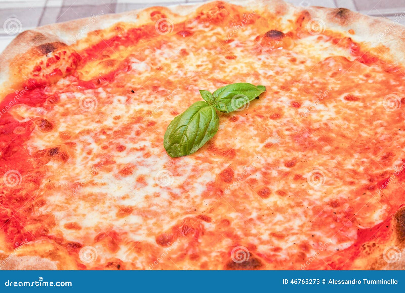 Margherita Pizza with Basil Stock Image Image of cold, ingredient