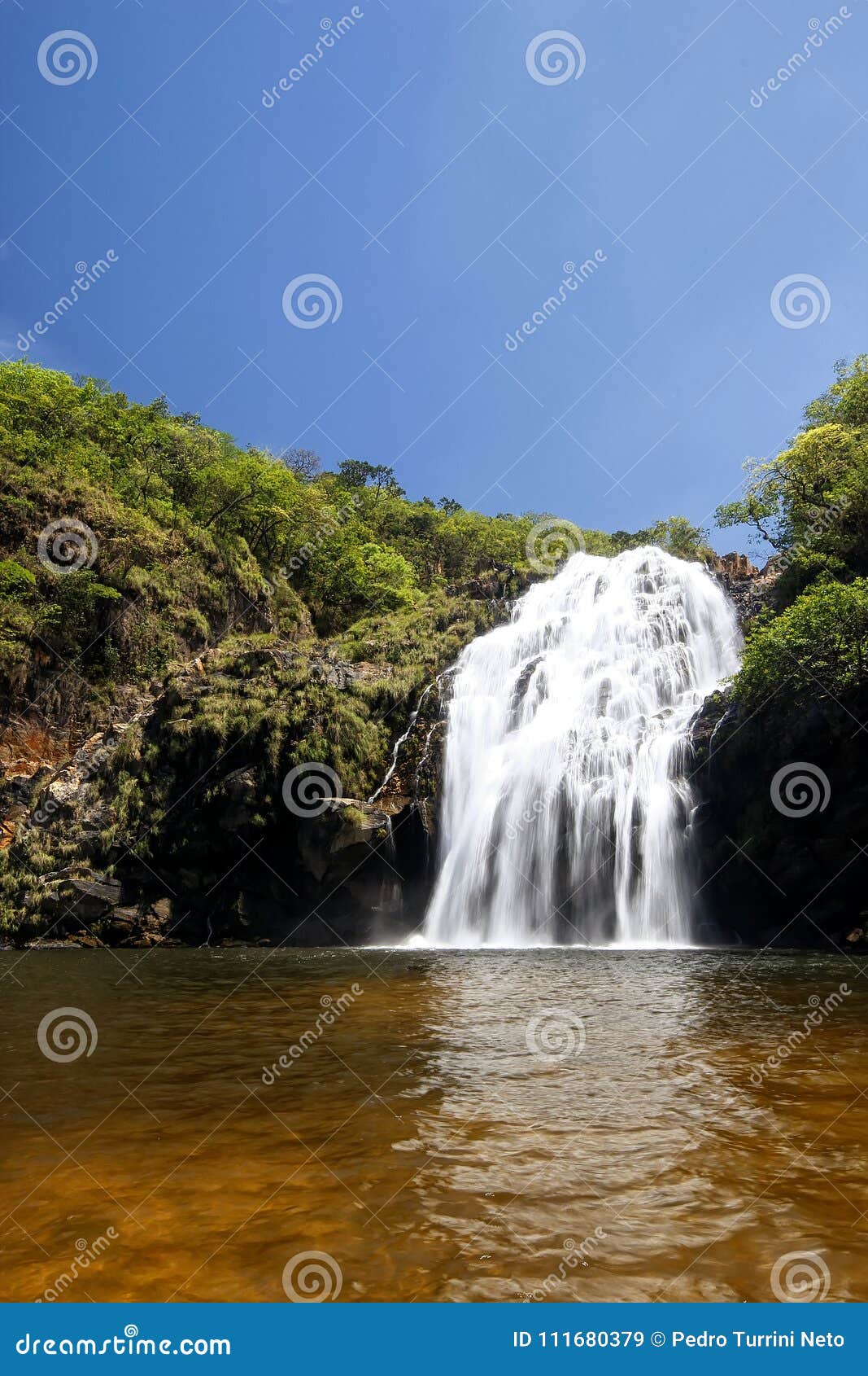 maria augusta waterfall at sao batista do gloria, serra da canastra - minas gerais, brazil