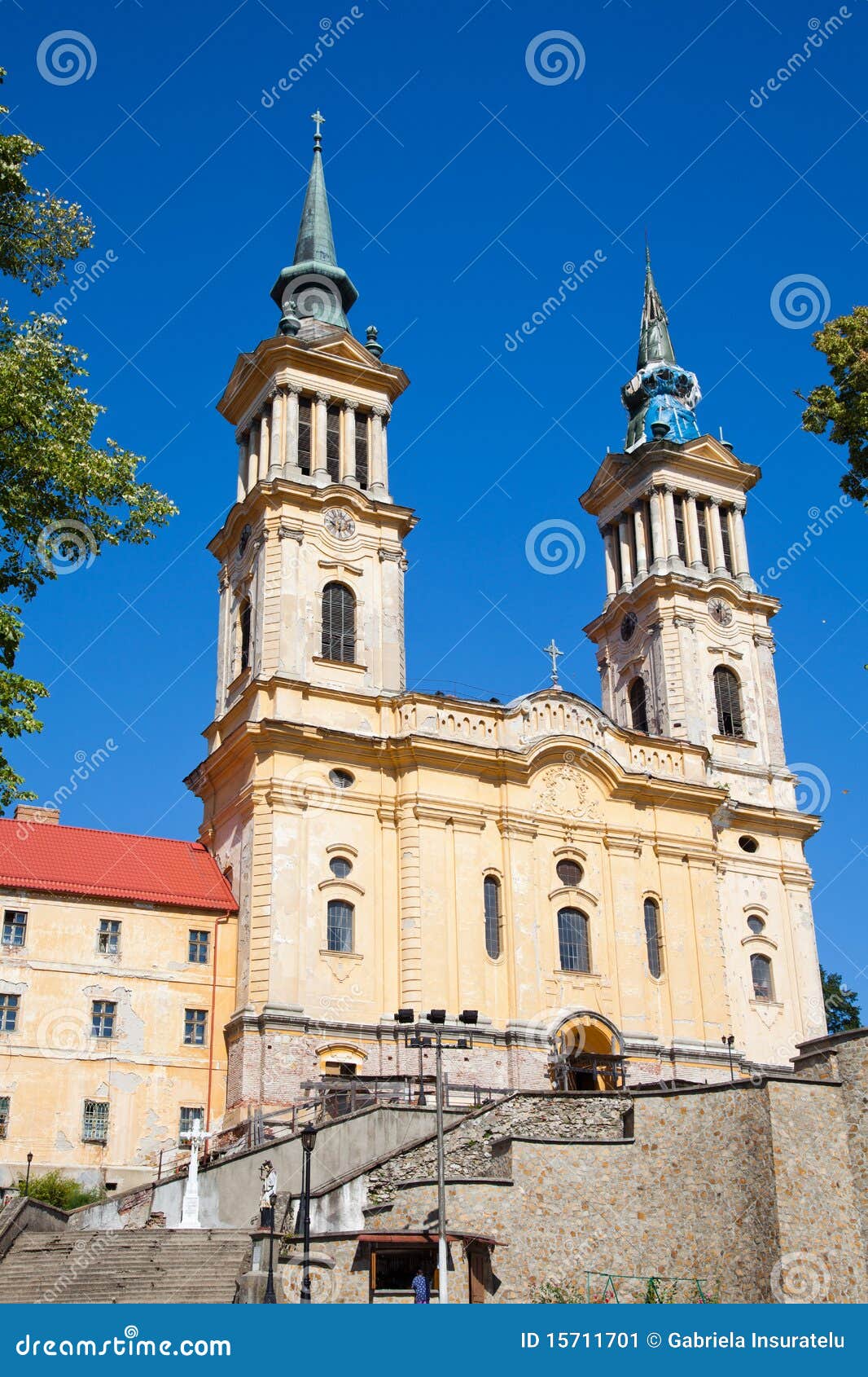 Maria Radna Franciscan Monastery in summer, in Romania.