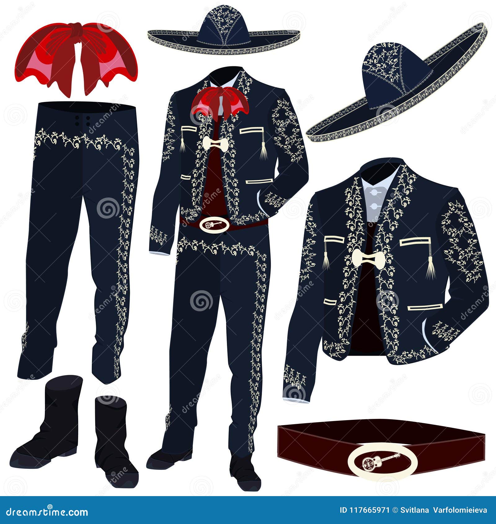 mariachi musician costume parts  