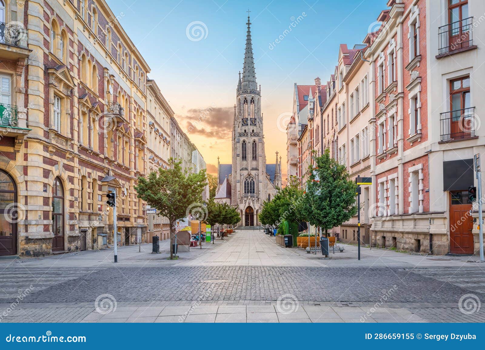 mariacka pedestrian street in katowice