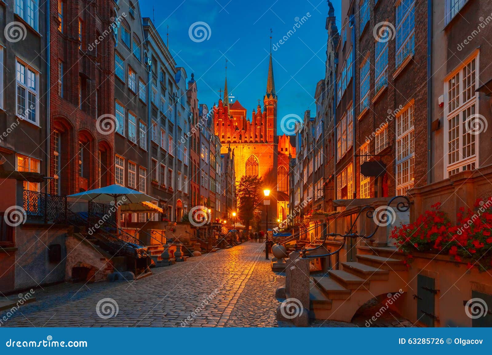 mariacka street in gdansk old town, poland