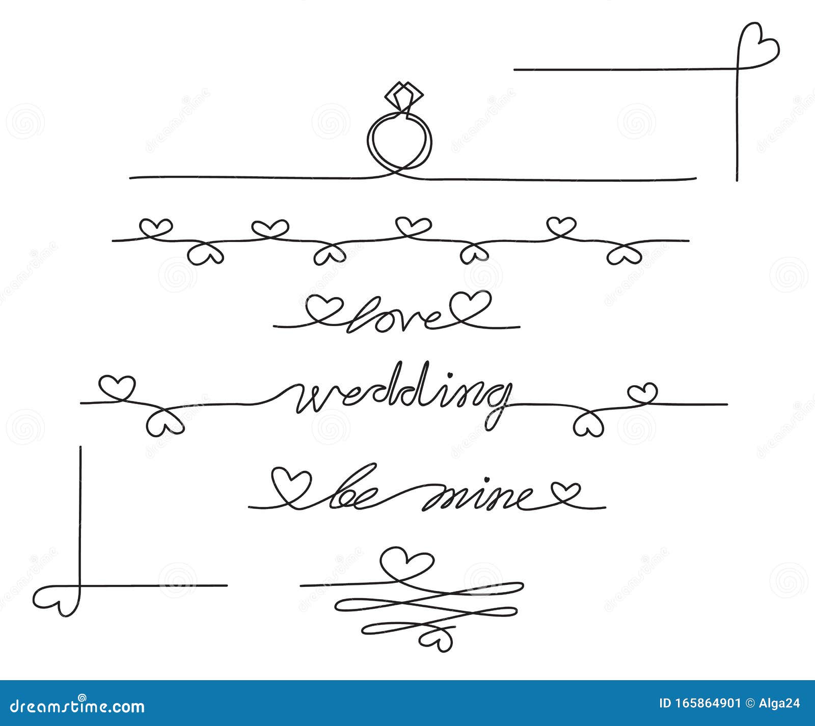Mariage Une Ligne Continue De Dessin De Texte D Amour Et De Bordure Illustration De Vecteur Illustration Du Dessine Lettrage