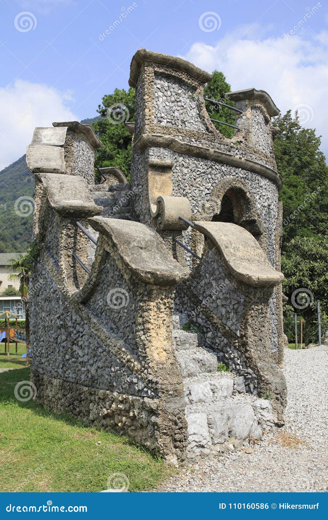 marien`s grotto in the public town park of the villa camilla in domaso lake como