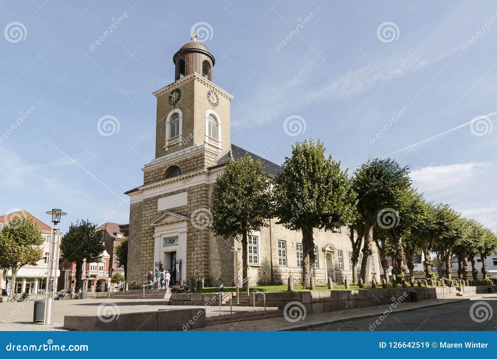 marienkirche st. mary`s church in the old town of husum, the c
